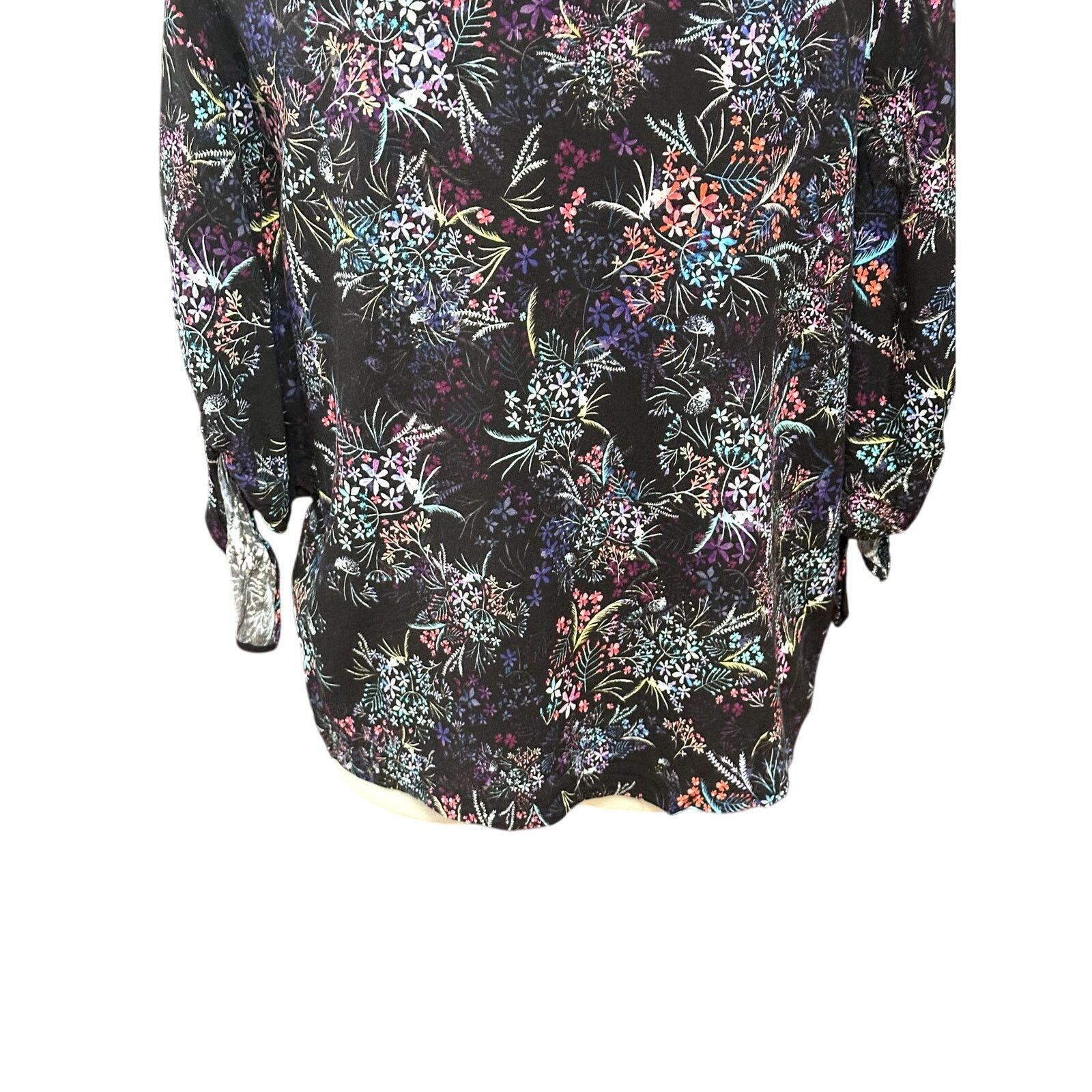 H&M H&M Floral Blouse Scoop Neck Sleeve Slit Relaxed Fit Multi 8 Size M / US 6-8 / IT 42-44 - 7 Thumbnail
