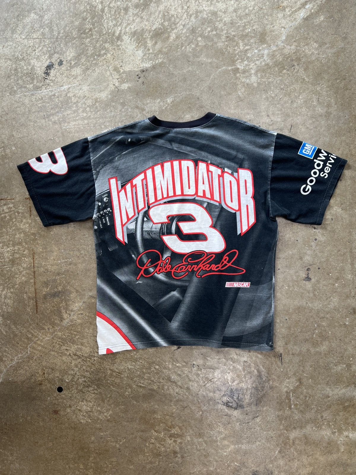 NASCAR Vintage 90s Dale Earnhardt AOP Intimidator Dashboard Tee XXL Size US XL / EU 56 / 4 - 5 Thumbnail
