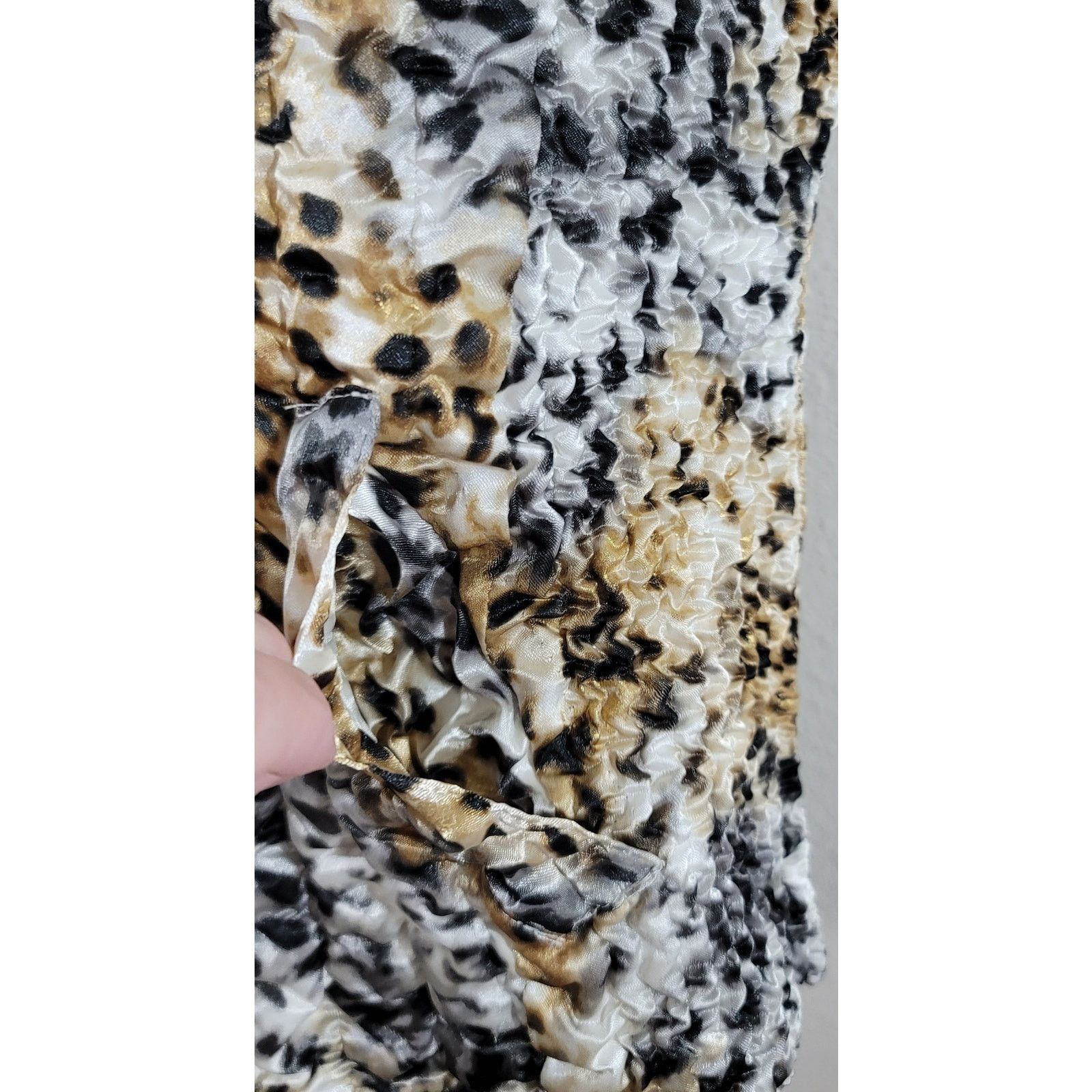 Other Ruby Rd. Gold White Black Animal Puffy Vest Large Full Zip Size L / US 10 / IT 46 - 6 Thumbnail