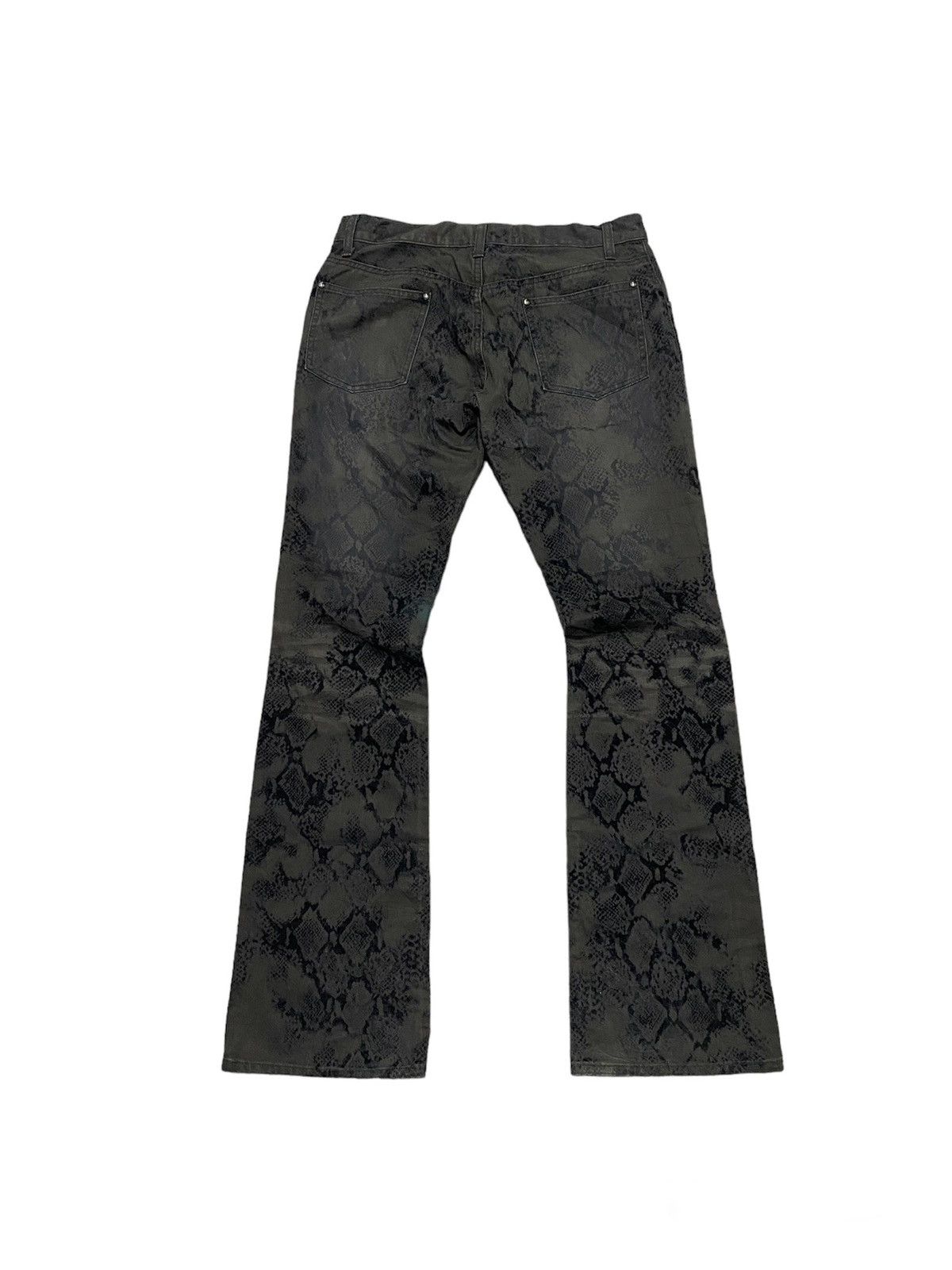 If Six Was Nine SCHUSSEL Snake Print Flared Jeans mens Size US 32 / EU 48 - 3 Thumbnail