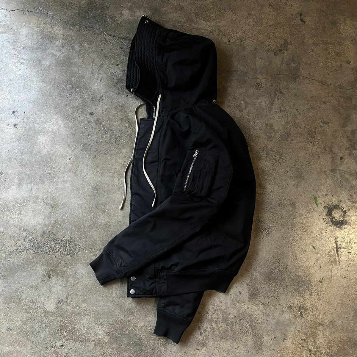 Rick Owens Drkshdw Rick Owens DRKSHDW Hooded Flight Bomber Jacket Size US M / EU 48-50 / 2 - 1 Thumbnail