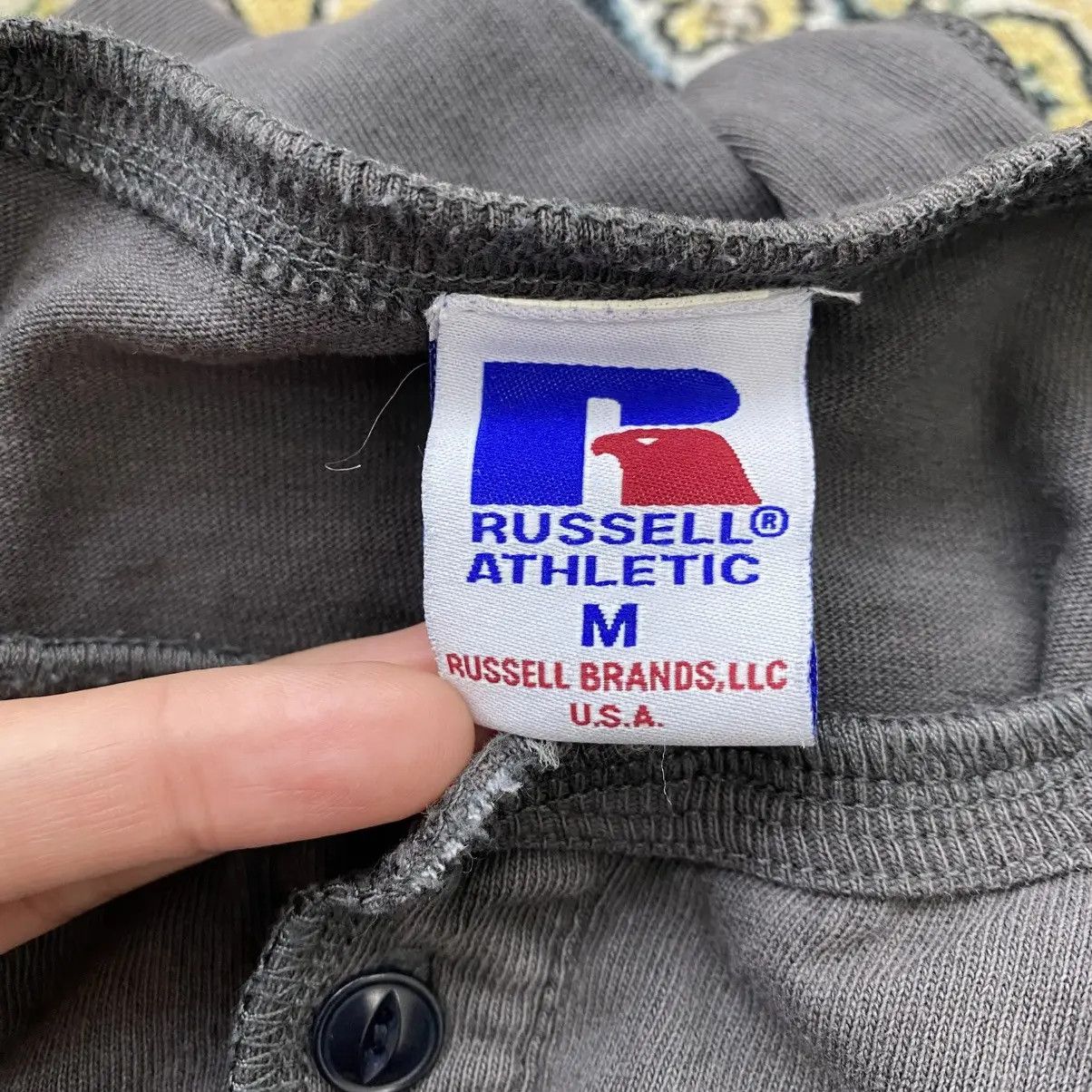 Russell Athletic × Vintage Vintage RUSSELL ATHLETIC USA Plain Henley Tee Shirt Top Long Size M / US 6-8 / IT 42-44 - 6 Thumbnail