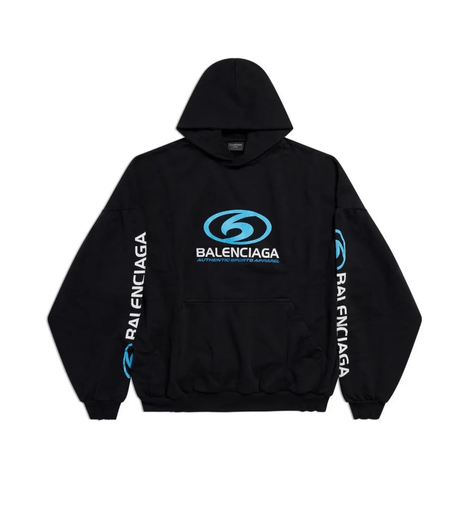 Balenciaga Surfer Round Hoodie Oversized in Black Size US L / EU 52-54 / 3 - 1 Thumbnail