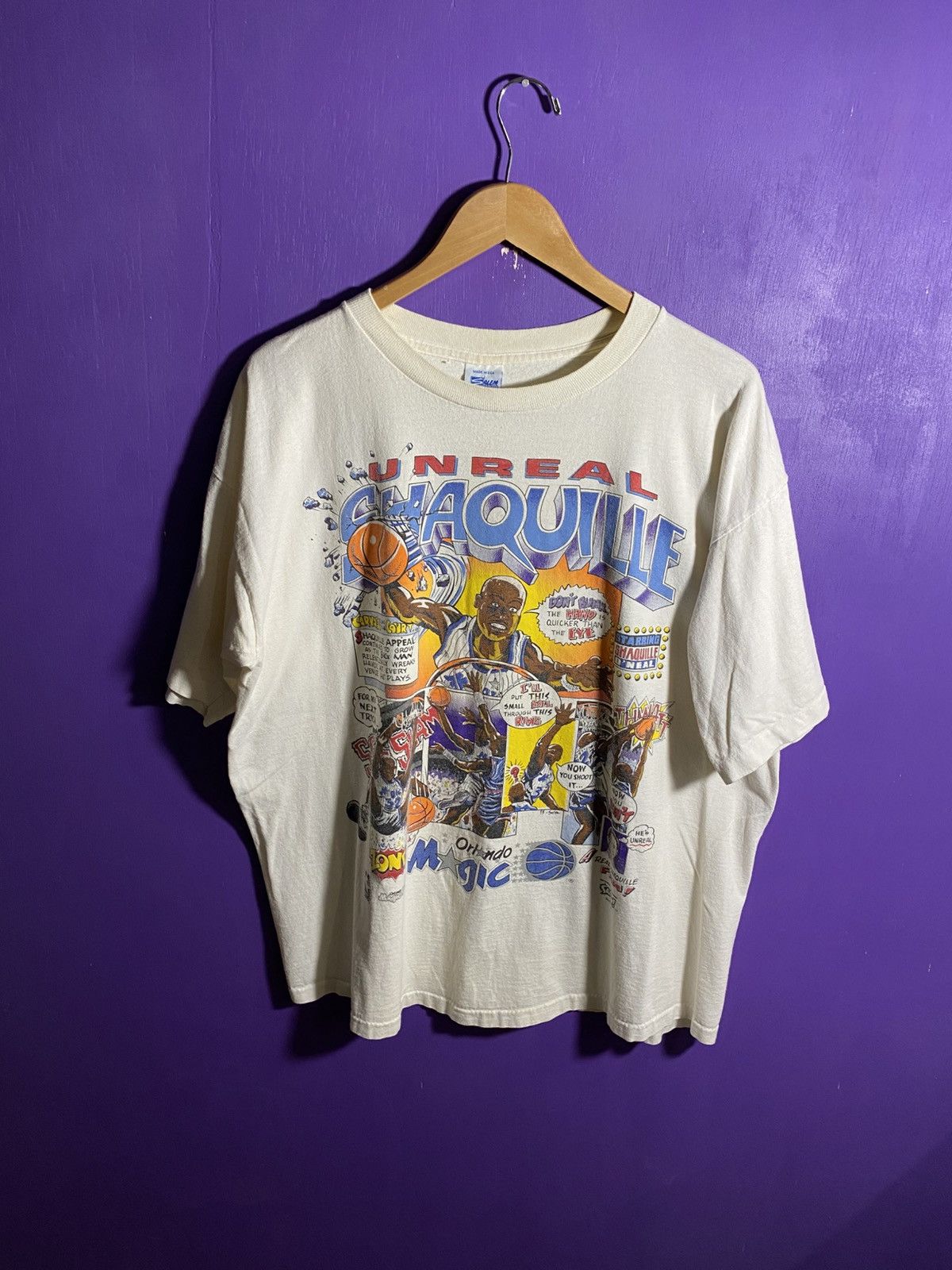 Salem Sportswear Vintage 90s Salem Unreal Shaquille comic player tee Size US XL / EU 56 / 4 - 1 Thumbnail