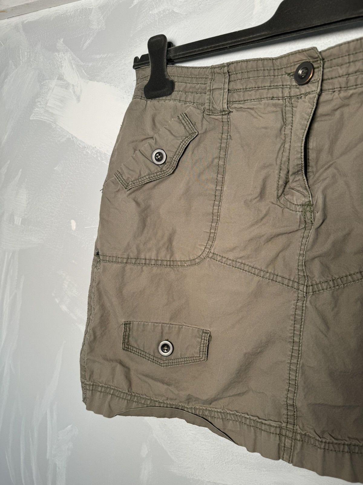 Vintage Reitman's Cargo Mini Skirt Military Green Vintage Size 30" / US 8 / IT 44 - 2 Thumbnail