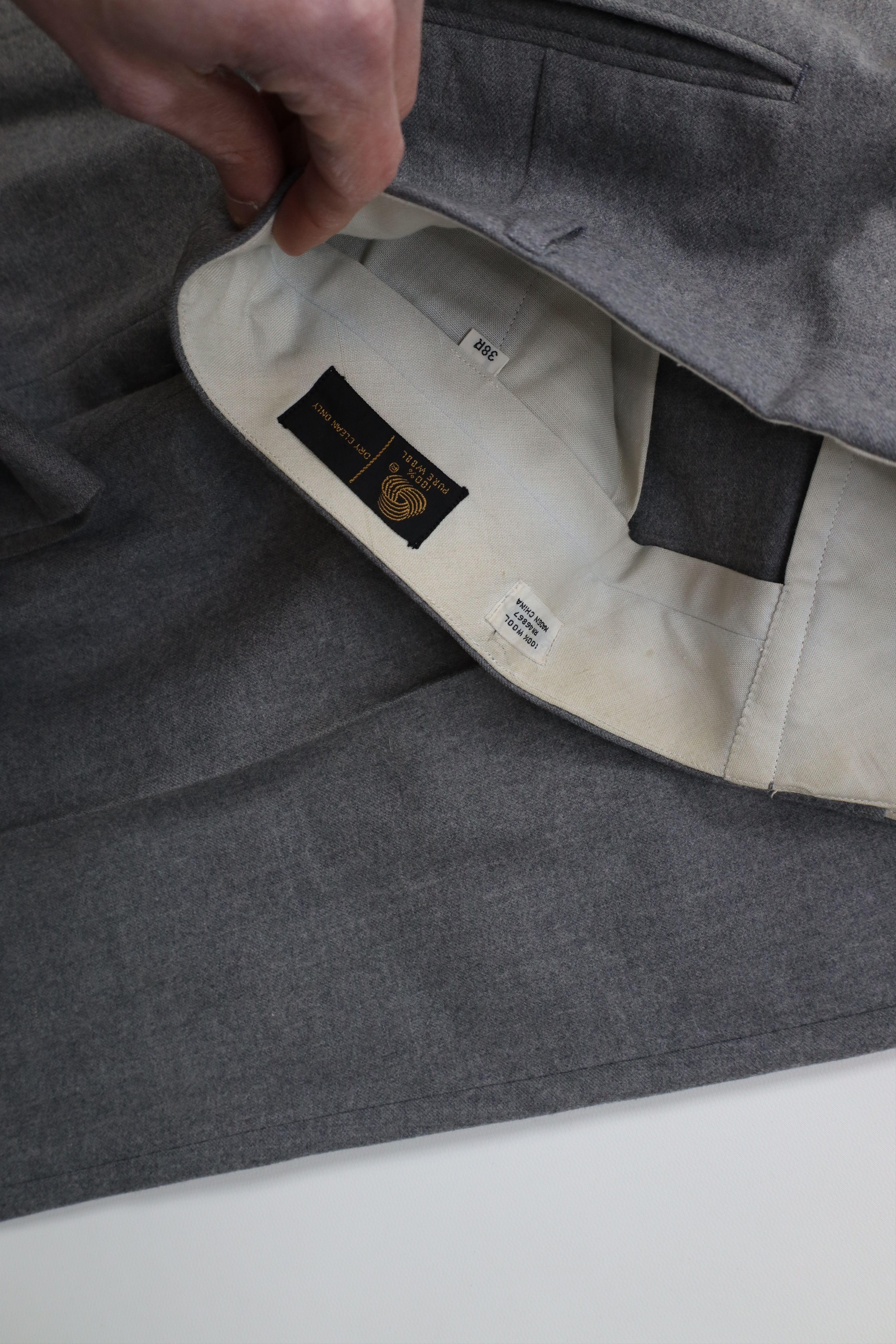 Vintage Vintage 70s Streetwear Wool Wide Leg Chino Pants Gray Size US 38 / EU 54 - 9 Thumbnail