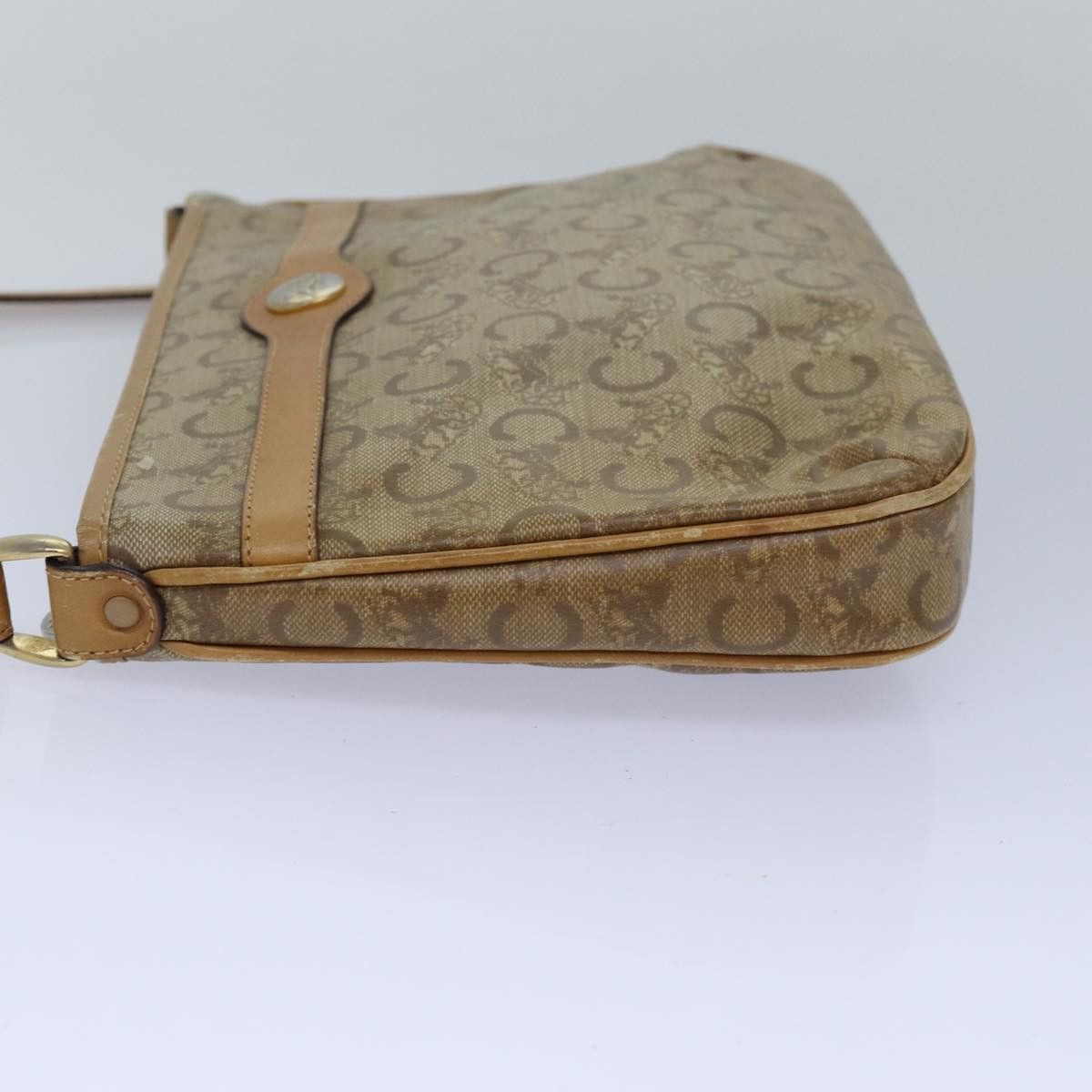 Celine CELINE C Macadam Canvas Shoulder Bag Leather Beige Size ONE SIZE - 4 Thumbnail