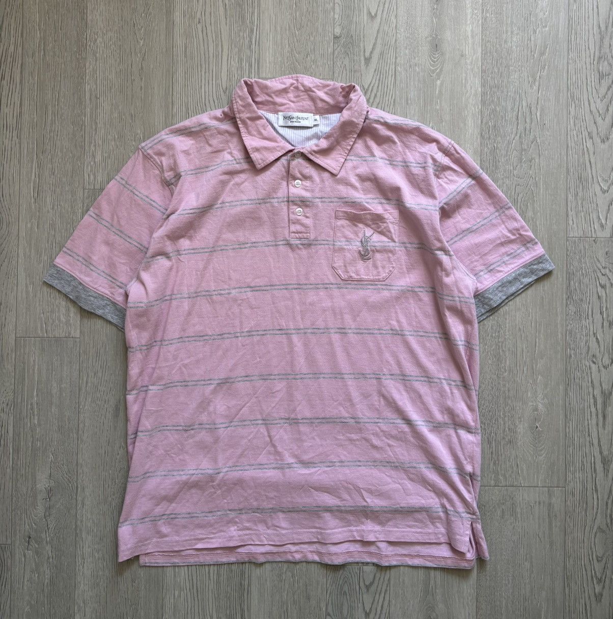 Vintage × Yves Saint Laurent Vintage Yves Saint Laurent YSL Polo T Shirt Striped Size US XL / EU 56 / 4 - 1 Thumbnail