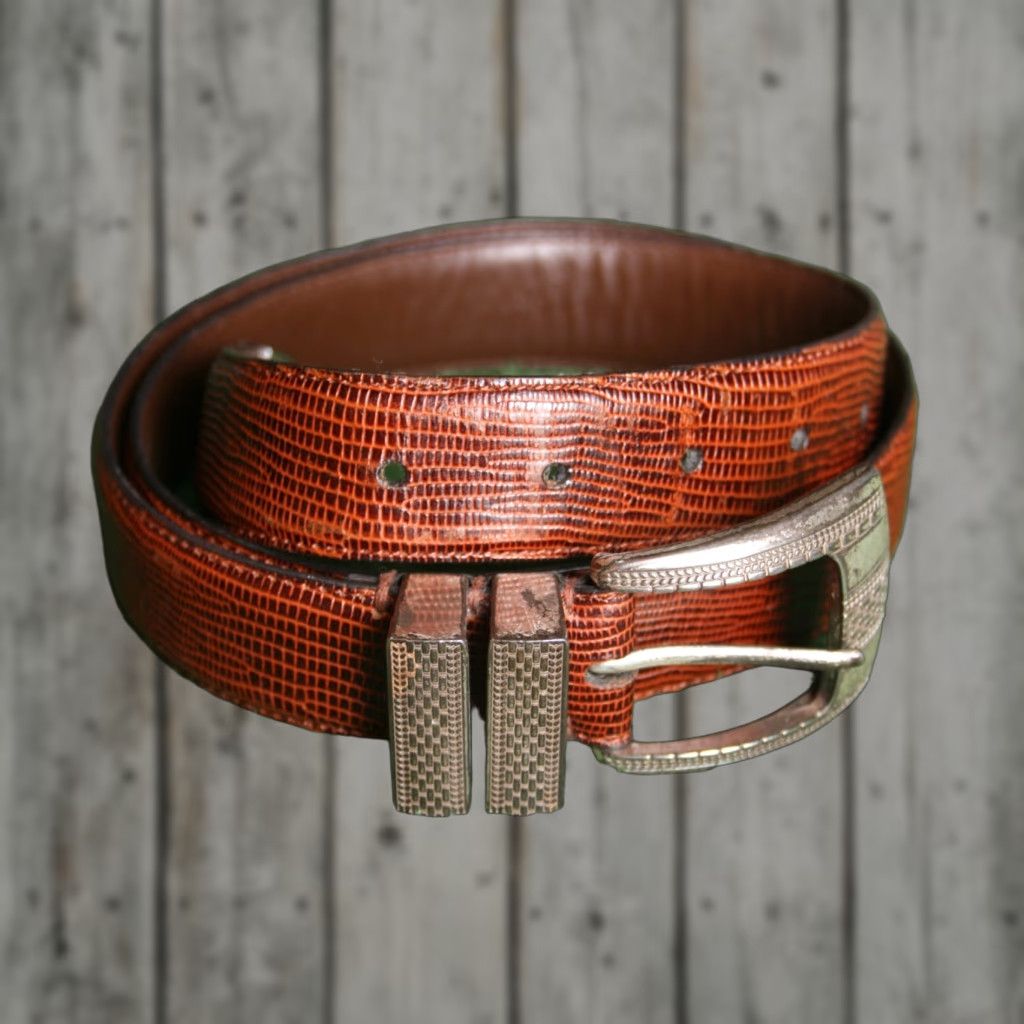 Florsheim Florsheim Belt Leather Brown Lizard Embossed Western Mens Sz. 34 Size 34 - 1 Thumbnail
