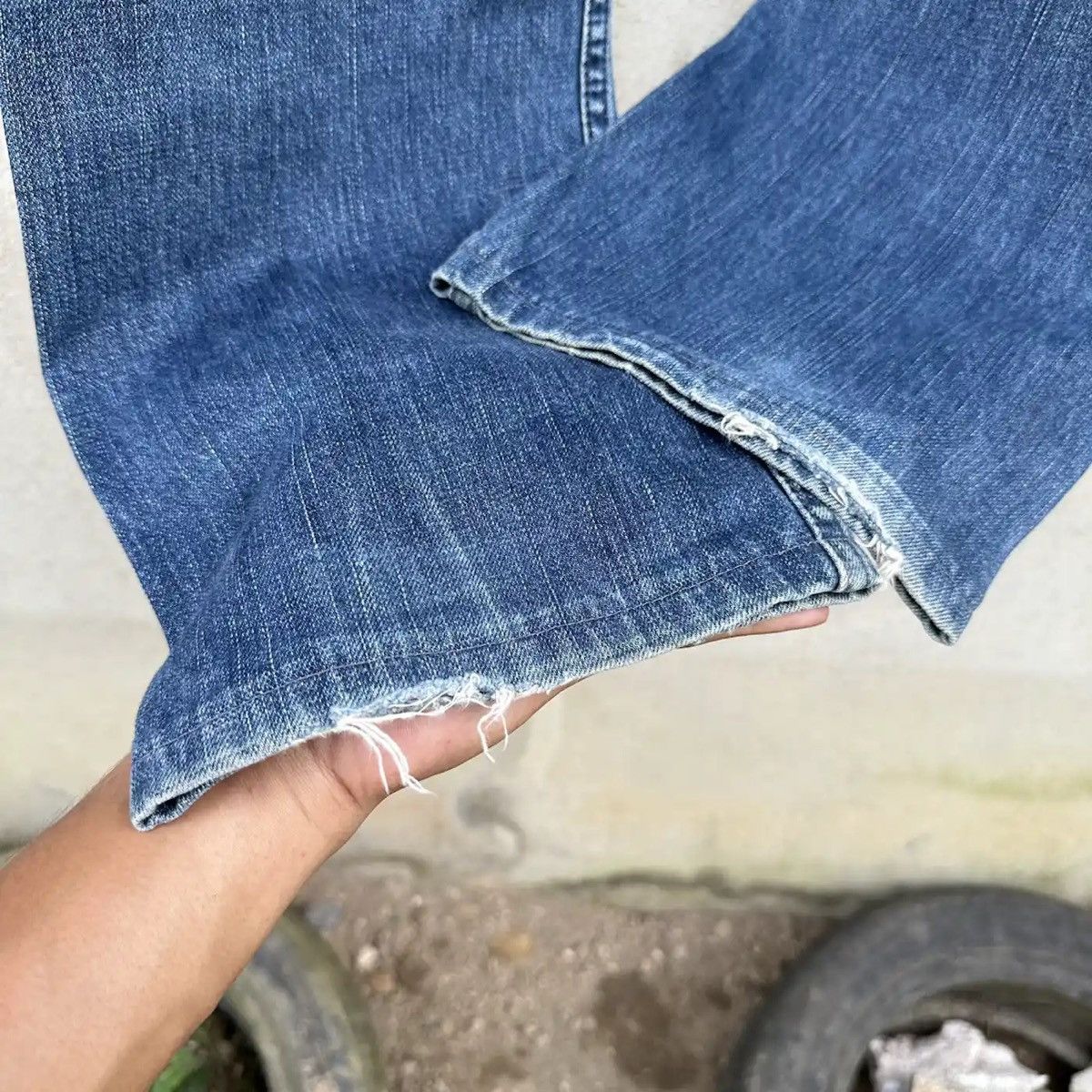 American Apparel SICKS 💥AMERICANA JEANS VINTAGE DENIM BLUE WASH BAKER PANTS Size US 27 - 14 Thumbnail