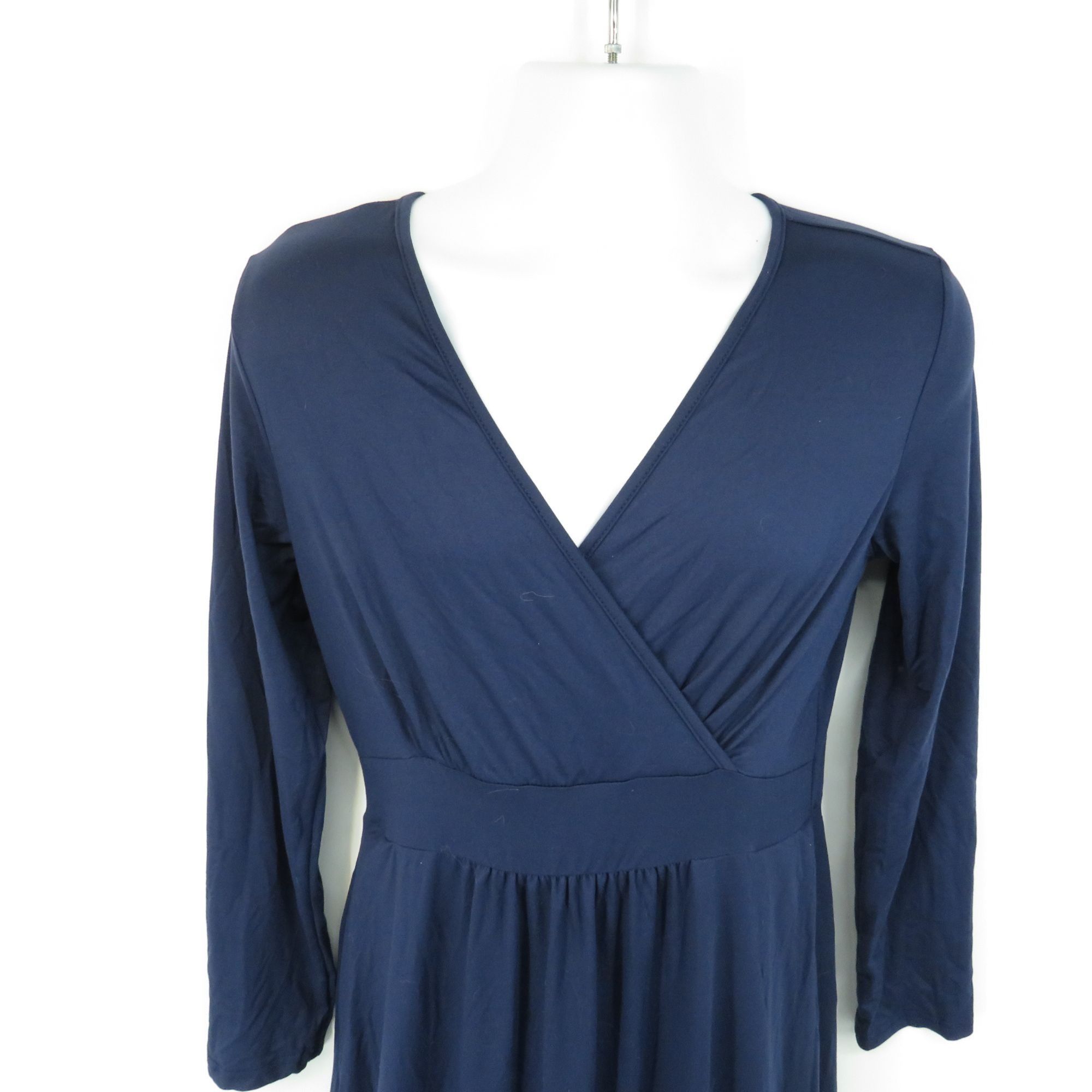 Other Auselily Women's Navy Blue V-Neck Long Sleeve Dress Large NW Size L / US 10 / IT 46 - 2 Thumbnail