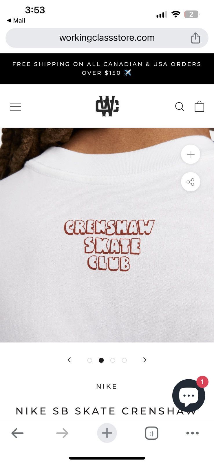 Nike Nike SB Crenshaw Skate Club T shirt Medium New Size US M / EU 48-50 / 2 - 5 Thumbnail