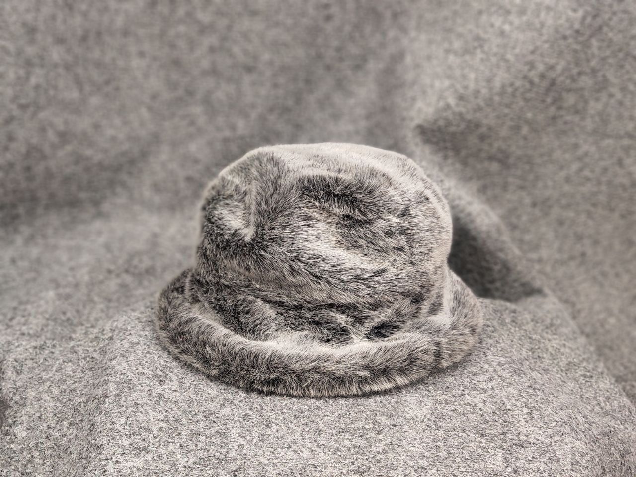 Japanese Brand Vintage Y2K Japan Style Fuzzy Gray Hat Panama Cap Unisex Size ONE SIZE - 4 Thumbnail