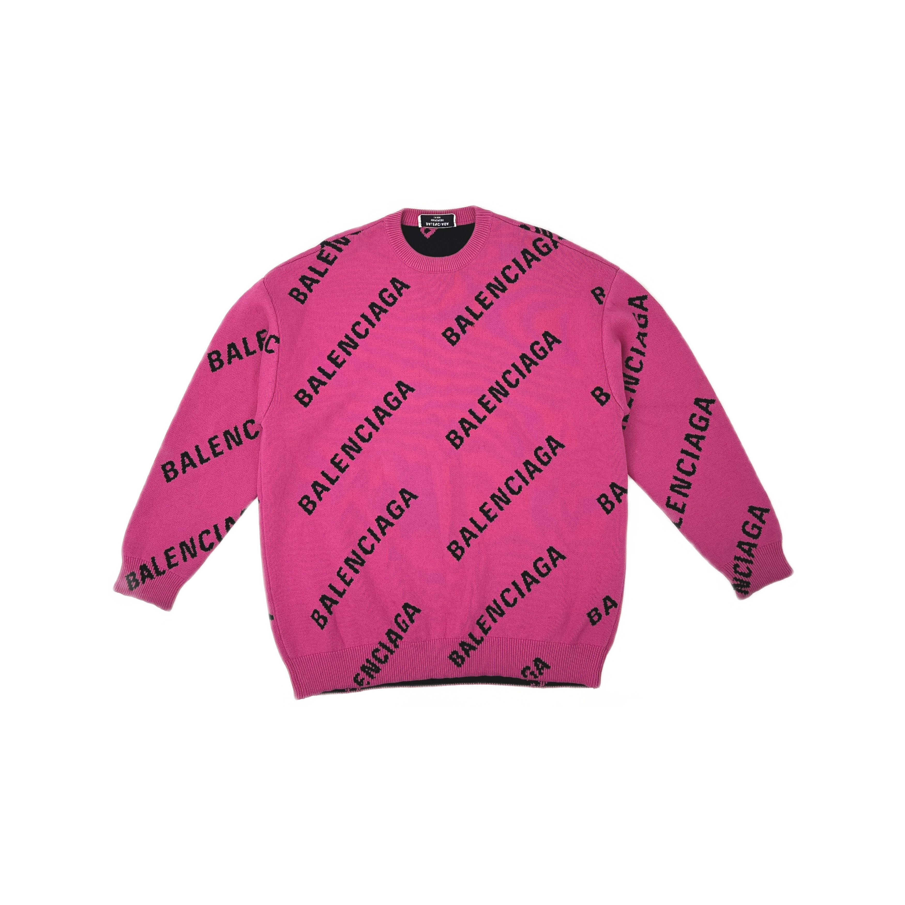 Balenciaga Balenciaga All-Over Logo Sweater Size M Size US M / EU 48-50 / 2 - 1 Thumbnail