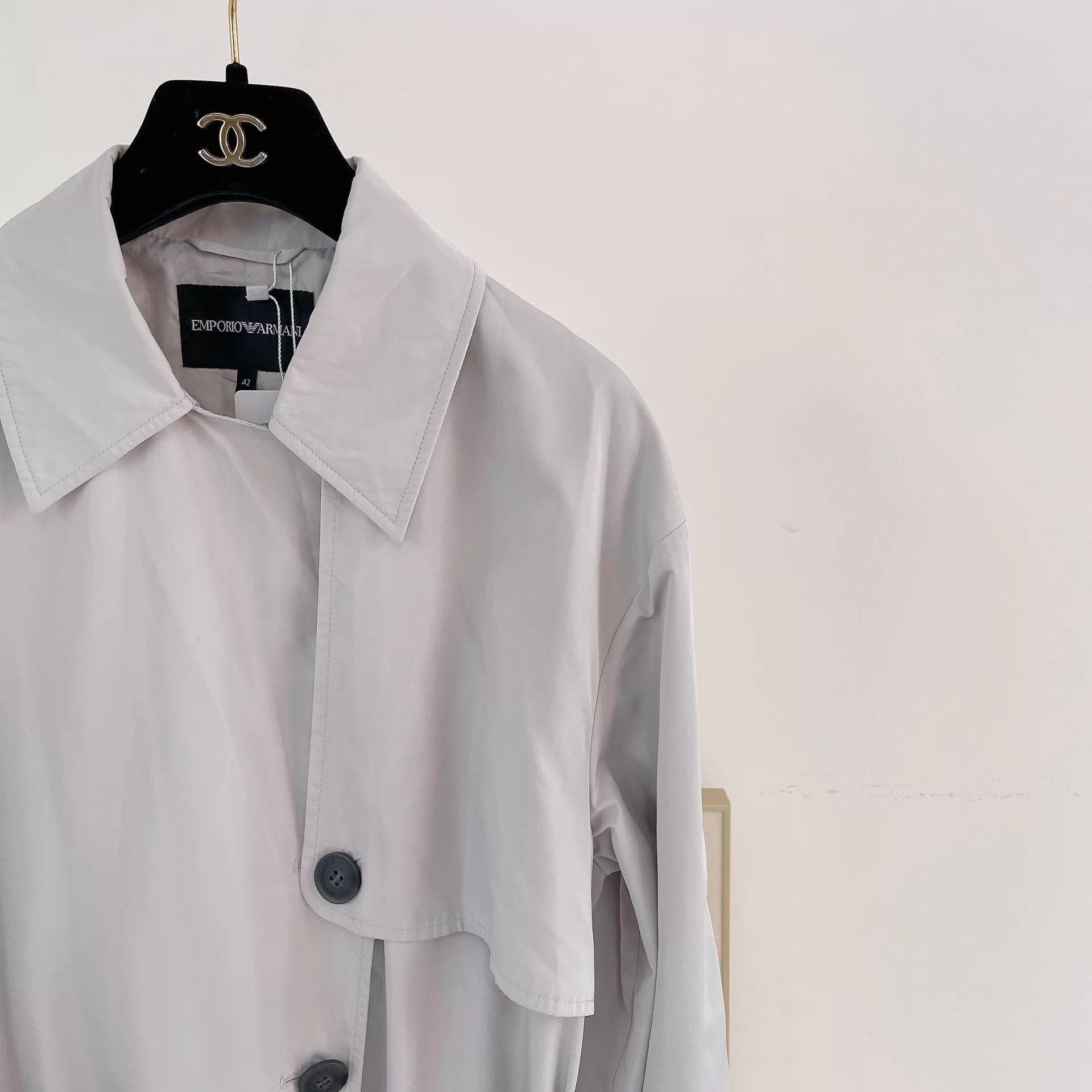 Emporio Armani Emporio Armani light gray trench coat 42 Size M / US 6-8 / IT 42-44 - 3 Thumbnail