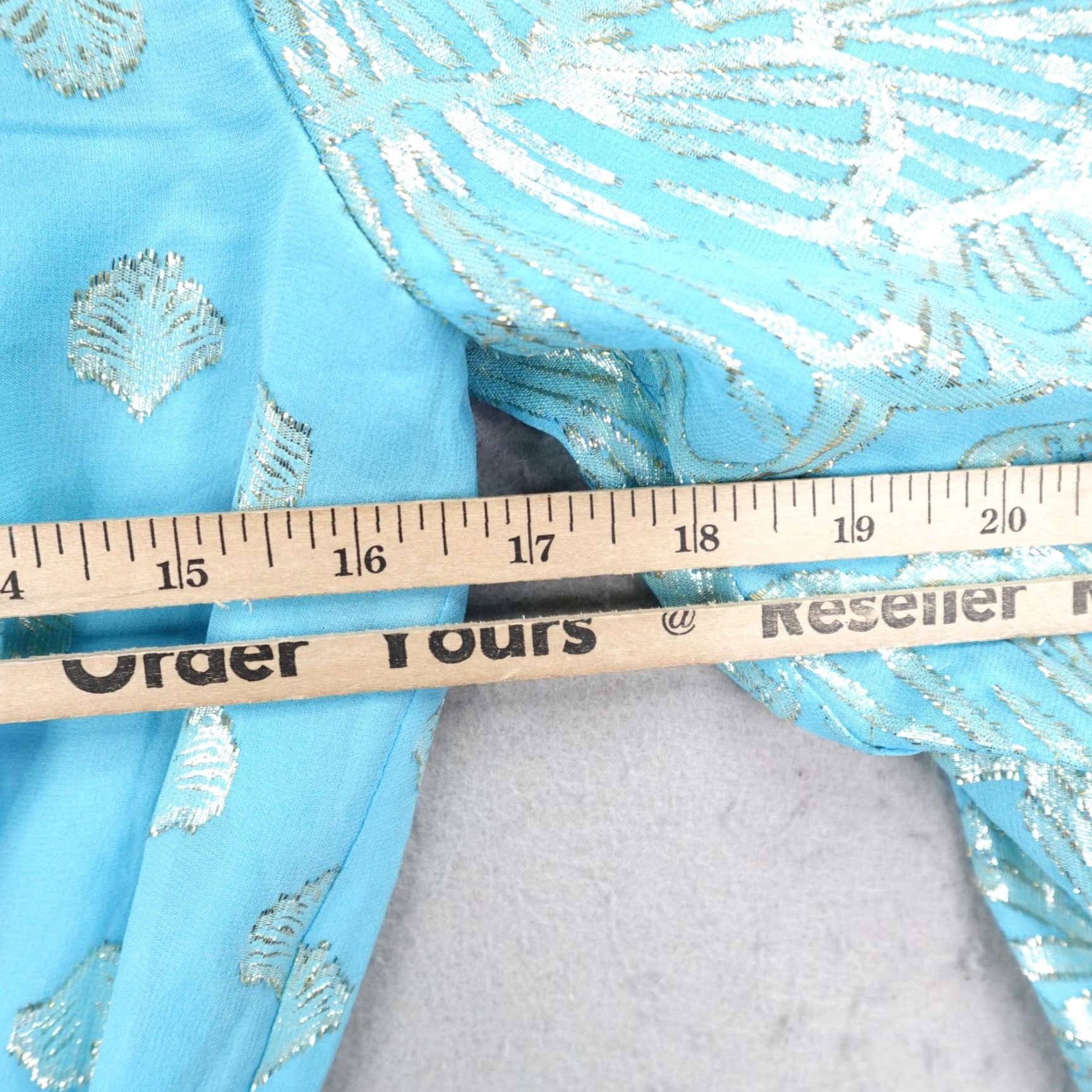 Lilly Pulitzer Lilly Pulitzer Dress Womens 0 Blue Joella Metallic Silk Balloon Sleeve Fit Flare Size XS / US 0-2 / IT 36-38 - 7 Thumbnail