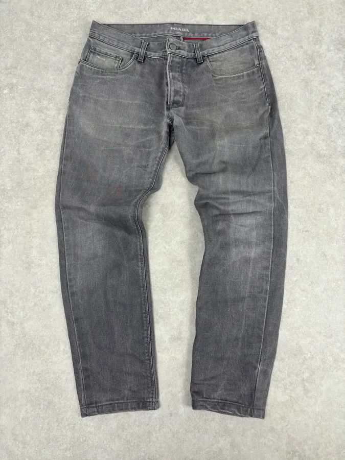 Prada 2000s Prada Light Grey Denim Slim Jeans Size US 31 - 1 Thumbnail