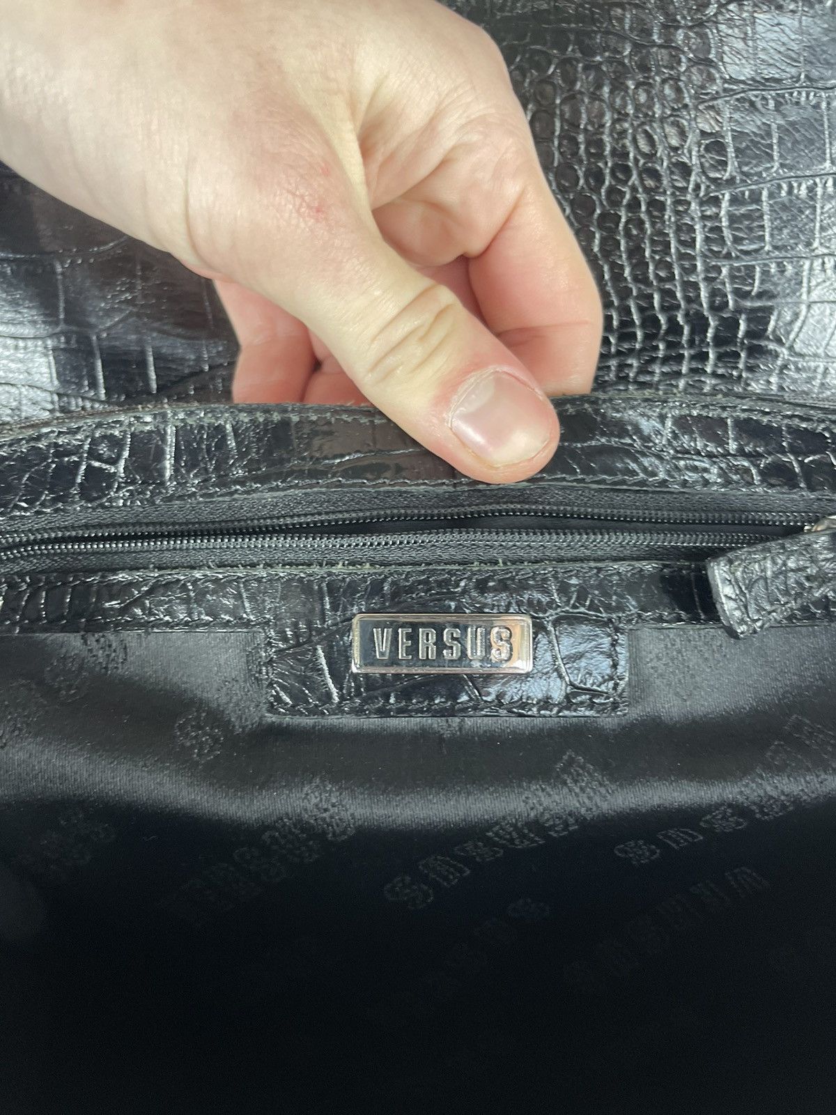Versus Versace Versus Versace Studded Logo Jacquard Leather Trim Handbag Size ONE SIZE - 9 Thumbnail