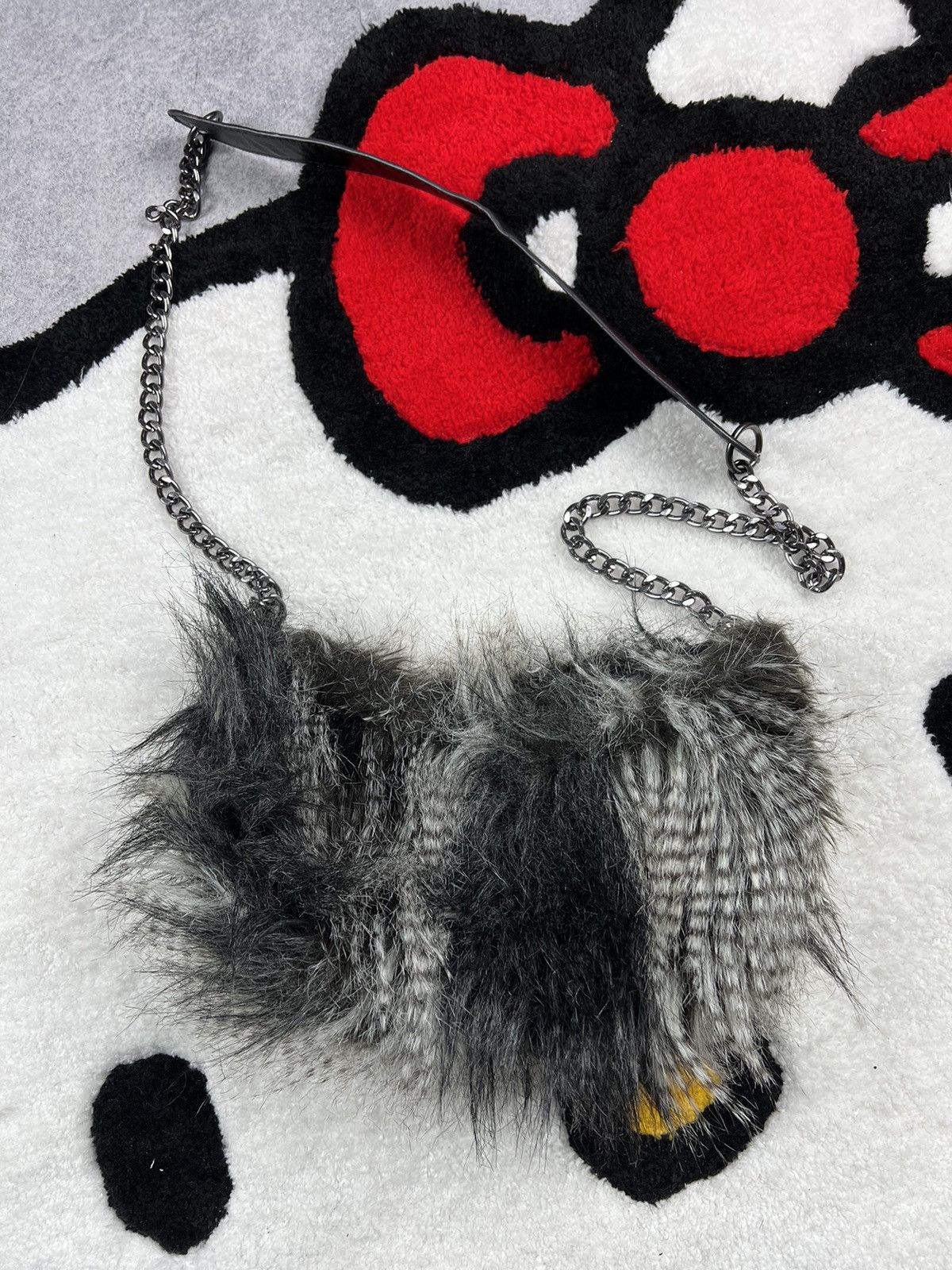 If Six Was Nine Vintage Alt Fuzzy Mohair Y2K Rhinestones Grunge Bag Size ONE SIZE - 7 Thumbnail