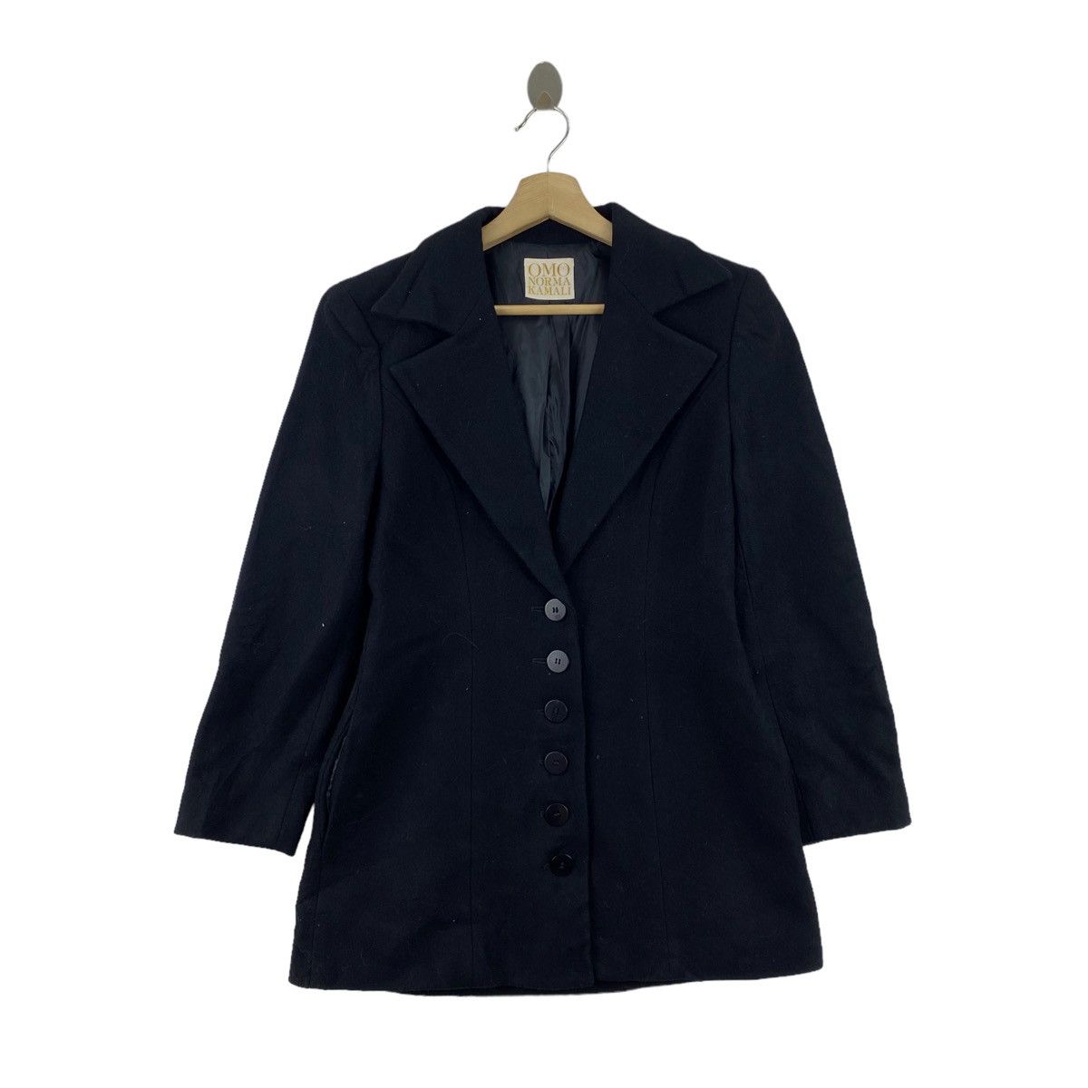 Norma Kamali OMO NORMA KAMALI American Designer Plain Black Blazer Coat Size S / US 4 / IT 40 - 1 Thumbnail
