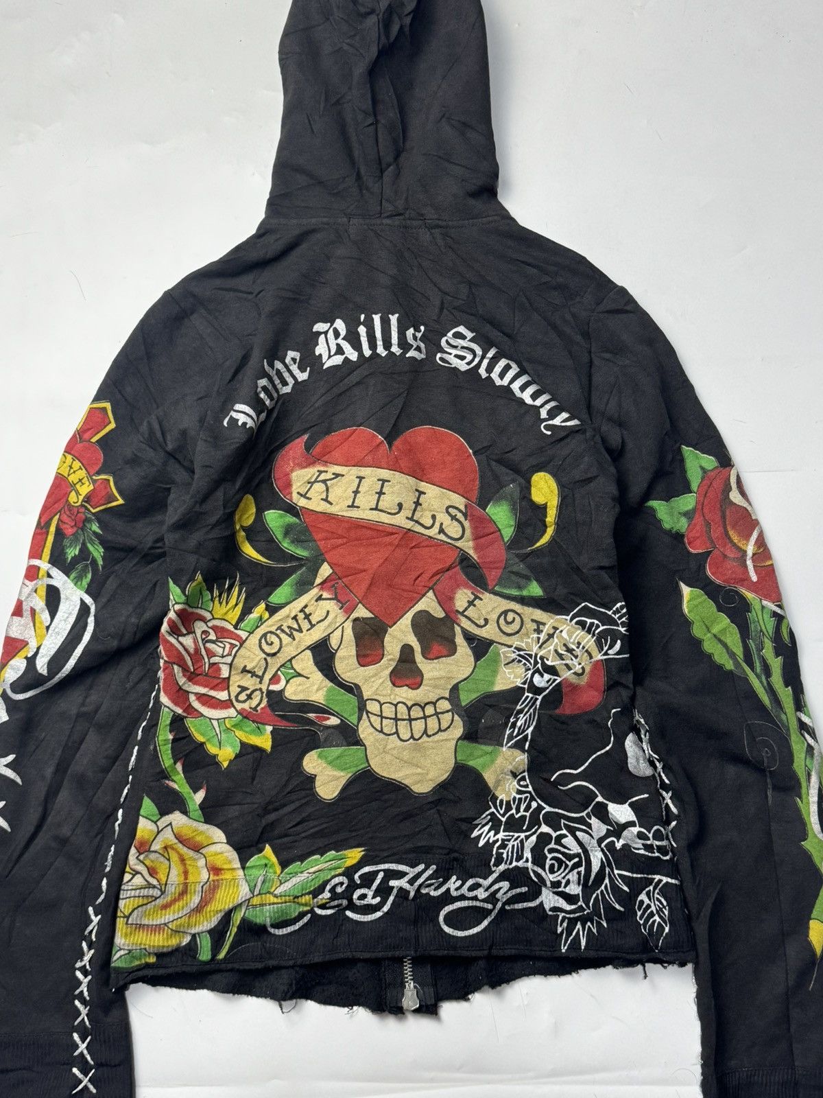 Japanese Brand Gothic Punk Styled Ed Hardy Zipper Hoodie Skulls Size US S / EU 44-46 / 1 - 4 Thumbnail