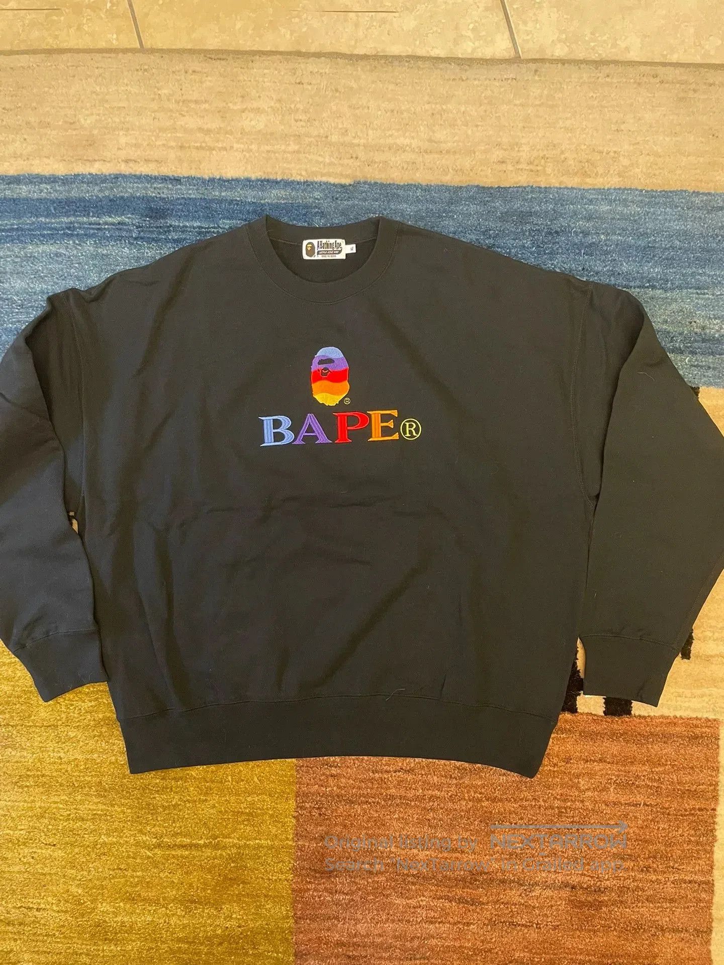 Bape Bape Rainbow Embroidered Crewneck Sweatshirt. Size US XL / EU 56 / 4 - 2 Thumbnail