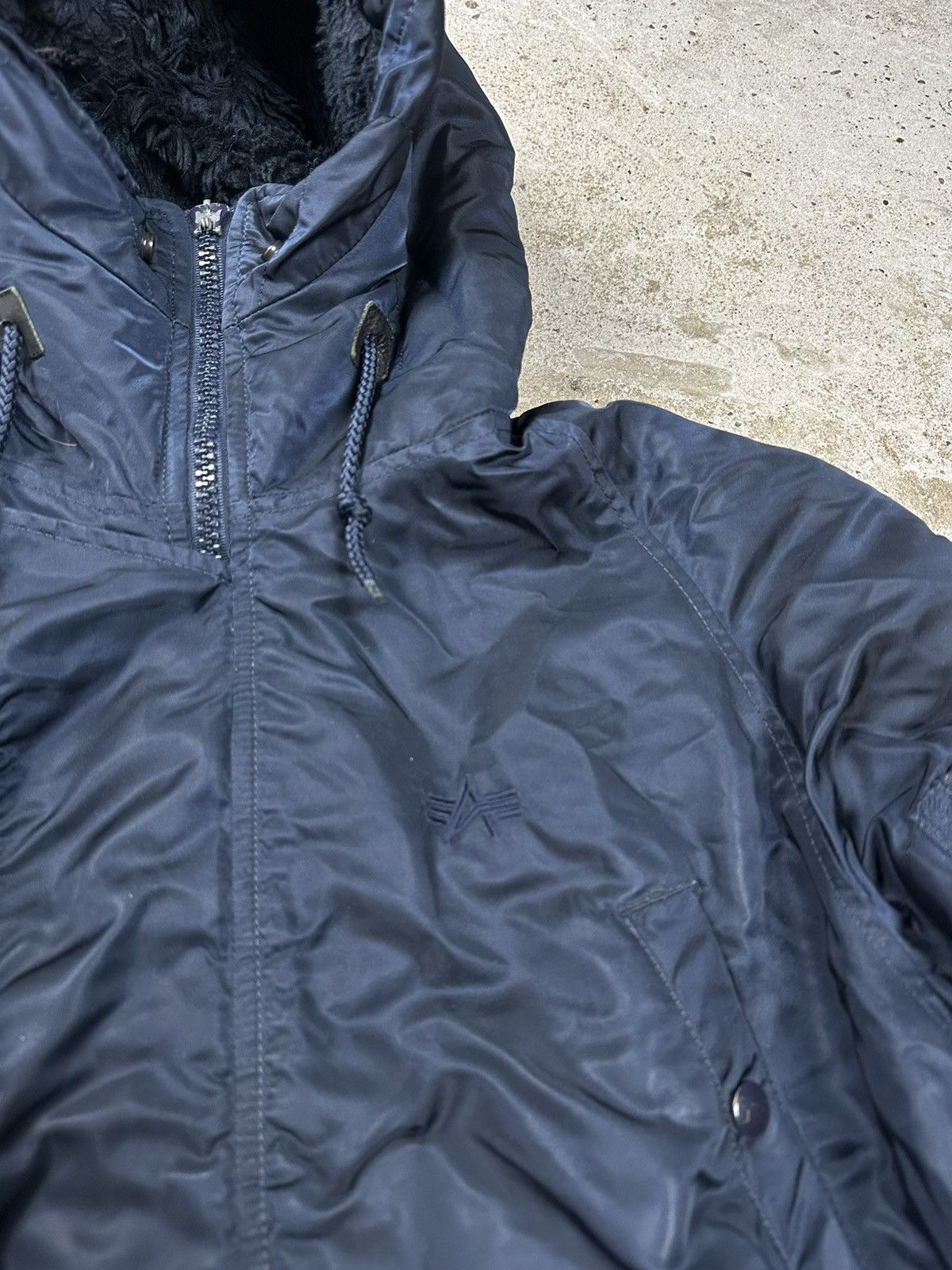 Alpha Industries × Vintage Vintage Y2K Alpha Industries Parka N-3B N Navy Jacket Size US M / EU 48-50 / 2 - 6 Thumbnail
