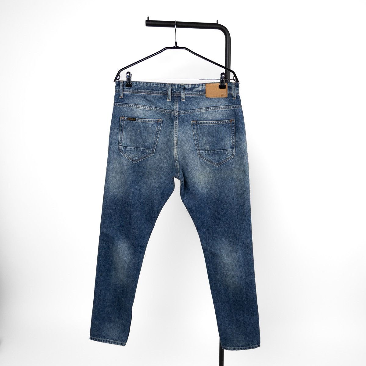Zara Zara Man Blue Distressed Denim Jeans Slim Fit Ripped Faded Size US 32 / EU 48 - 2 Thumbnail