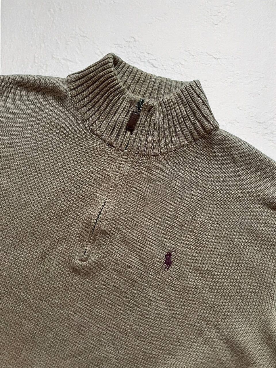 Denim & Supply Ralph Lauren VINTAGE COTTON QUARTER ZIP 1/4 SWEATER HEAVY KNIT Size US L / EU 52-54 / 3 - 3 Thumbnail