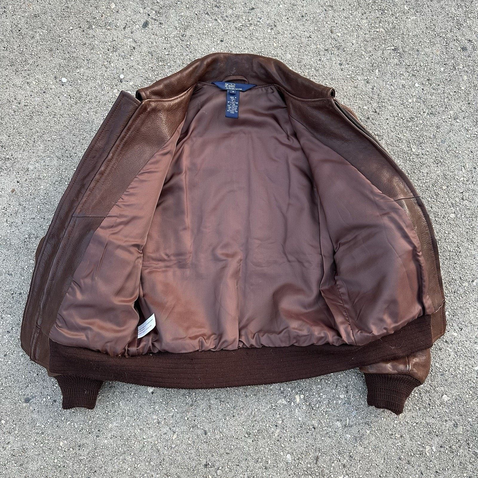 Leather × Polo Ralph Lauren × Vintage Vintage 90s Polo Ralph Lauren Brown A-2 Leather Jacket Women Size S / US 4 / IT 40 - 3 Thumbnail