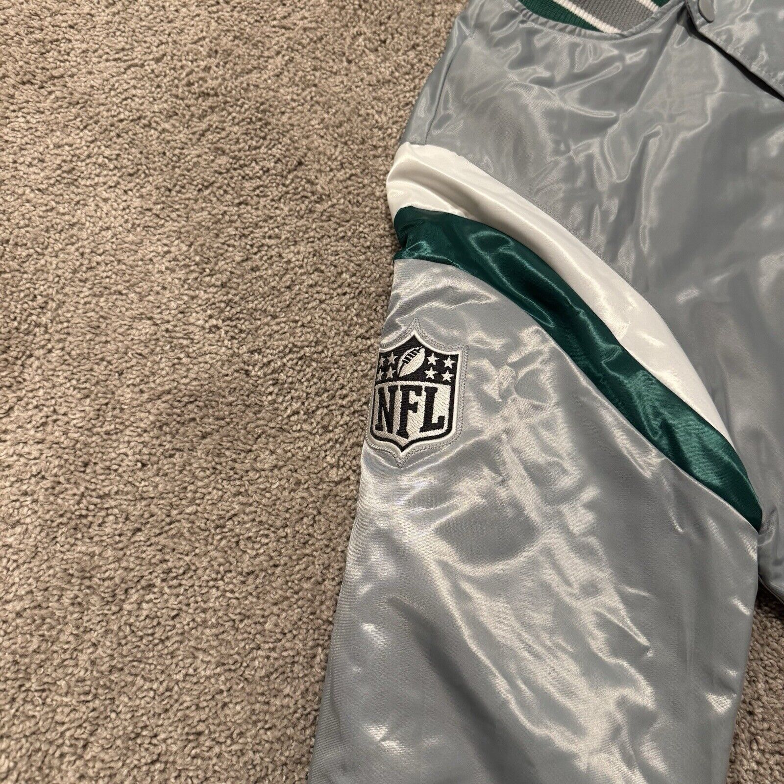 Starter New York Jets Vintage Starter Satin Bomber Jacket Size Large Size US L / EU 52-54 / 3 - 7 Thumbnail