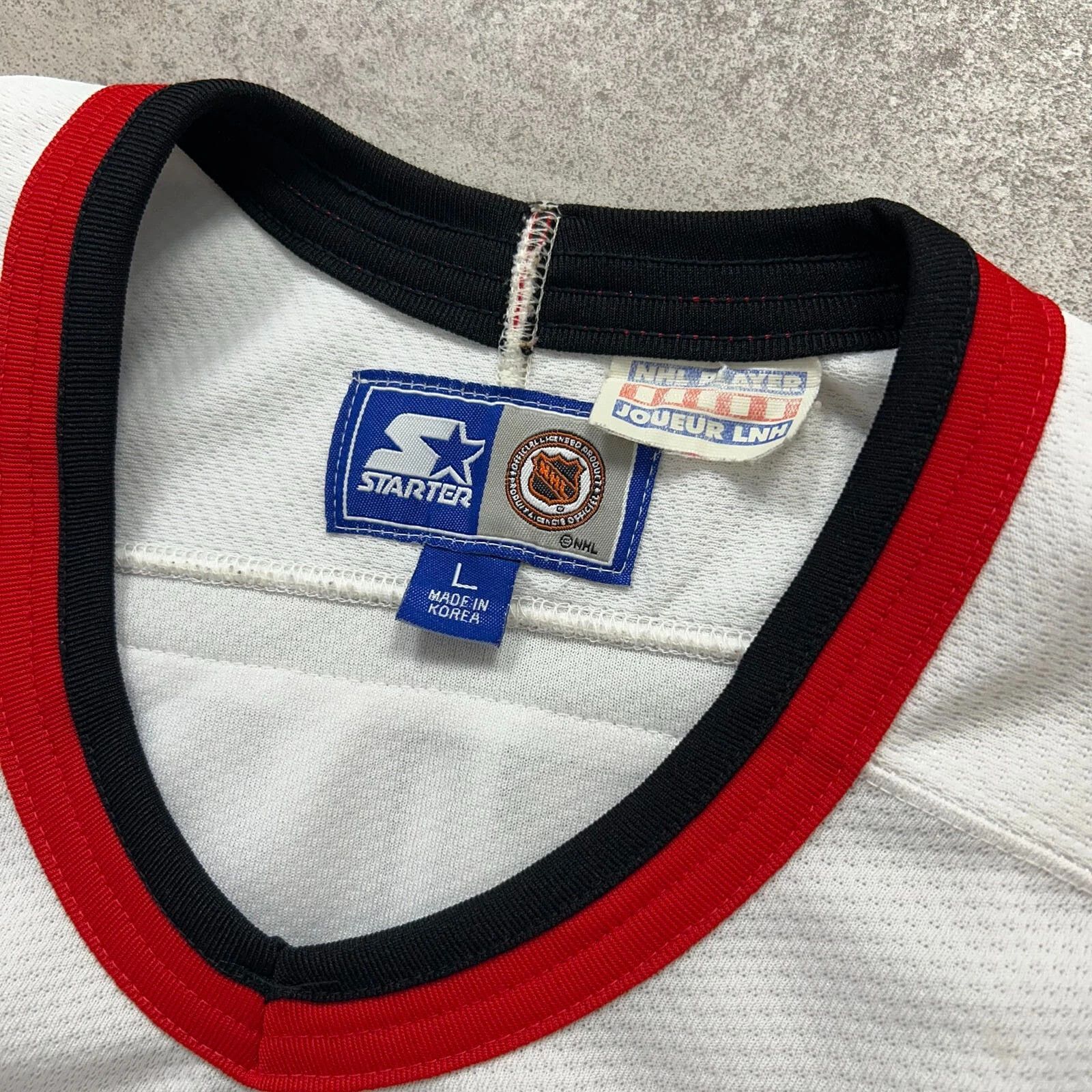 NHL × Starter × Vintage CHICAGO BLACKHAWKS CHRIS CHELIOS #7 STARTER HOCKEY JERSEY L Size US L / EU 52-54 / 3 - 8 Thumbnail