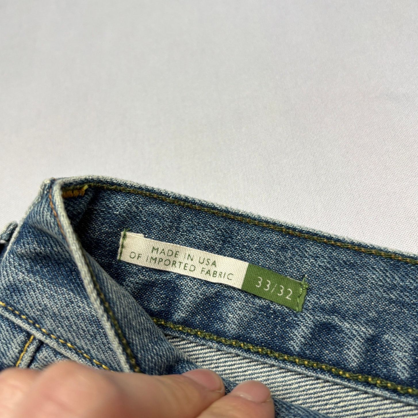 Sid Mashburn $175 Sid Mashburn Slim Straight Jeans 33x32 Made in USA Size US 33 - 3 Thumbnail