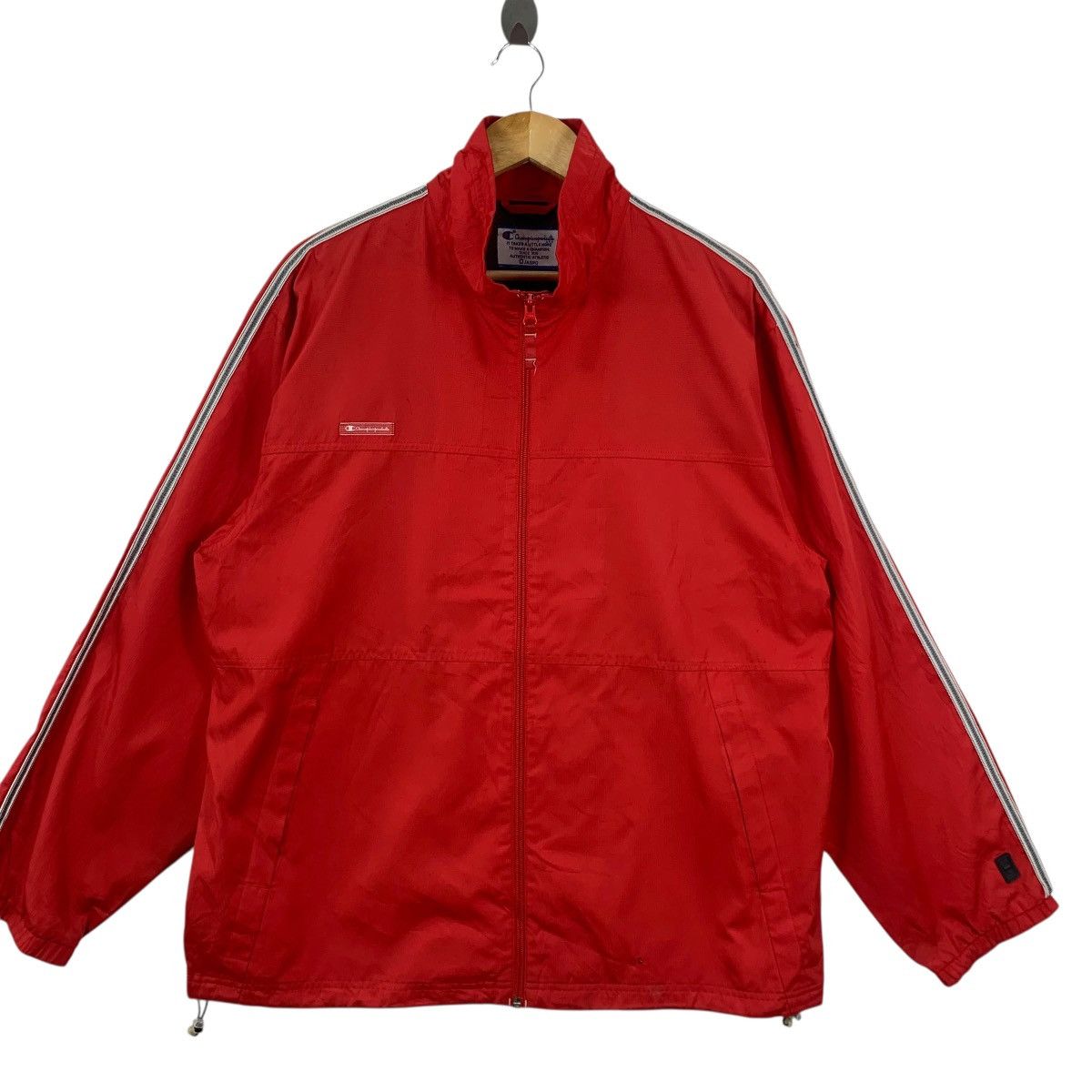 Champion Vintage CHAMPION PRODUCTS x JASPO Side Tape Red Jacket Size US L / EU 52-54 / 3 - 5 Thumbnail