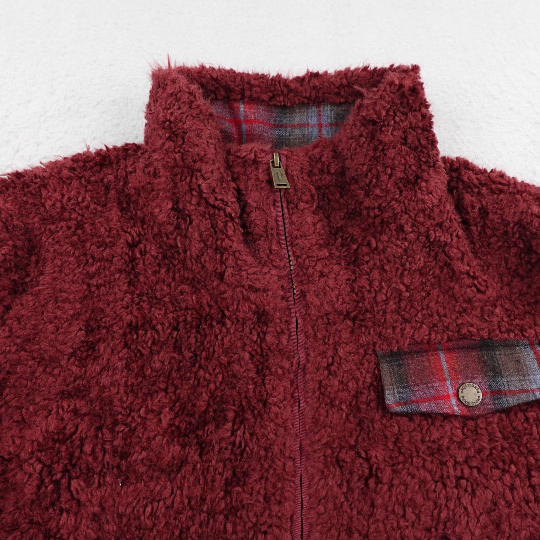 Pendleton Pendleton Jacket Womens Medium Red Coat Sherpa Fleece Full Zip Lined Deep Pile Size M / US 6-8 / IT 42-44 - 2 Thumbnail
