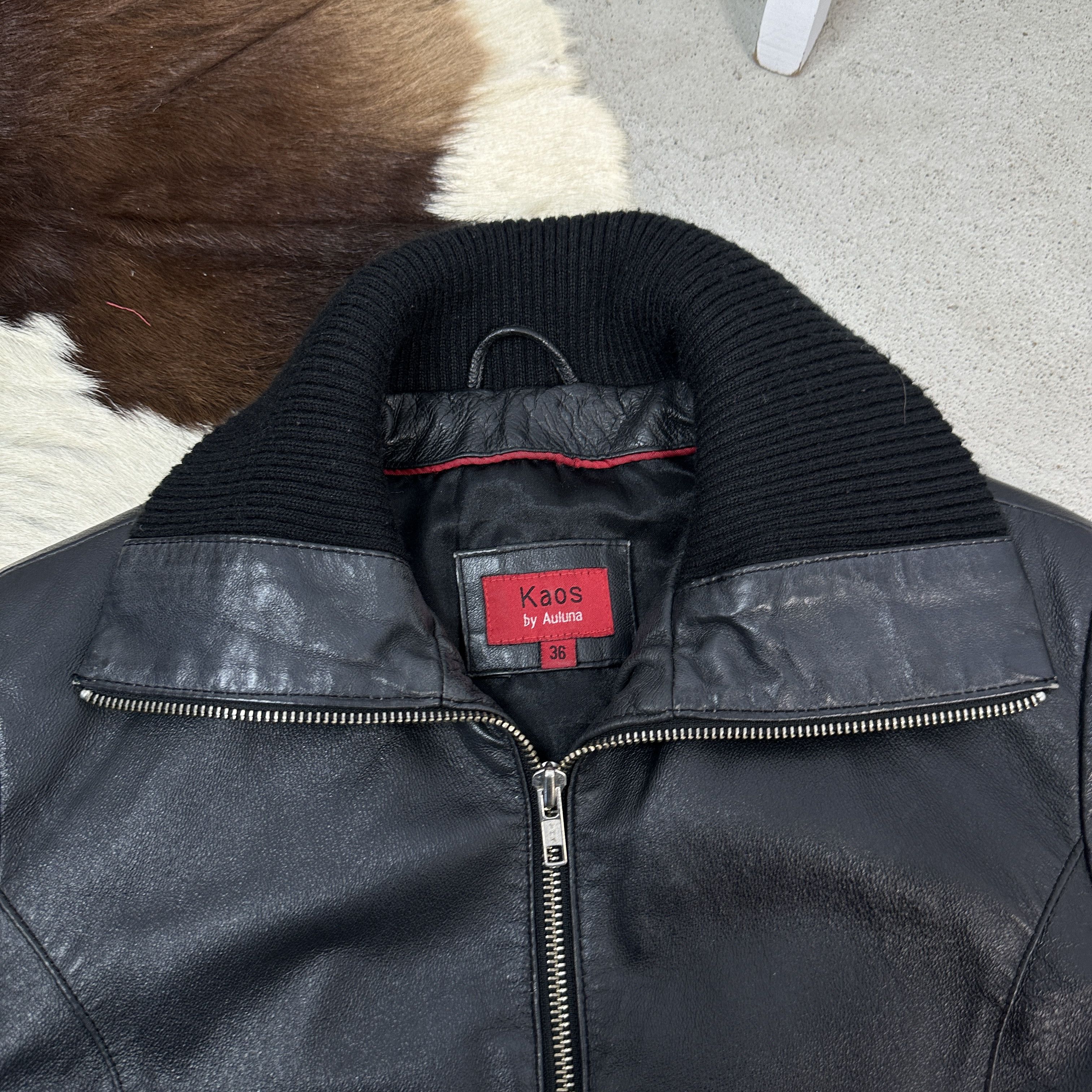 Vintage Vintage Moto Biker Grunge Y2K Big Collar Leather Jacket Size US S / EU 44-46 / 1 - 3 Thumbnail