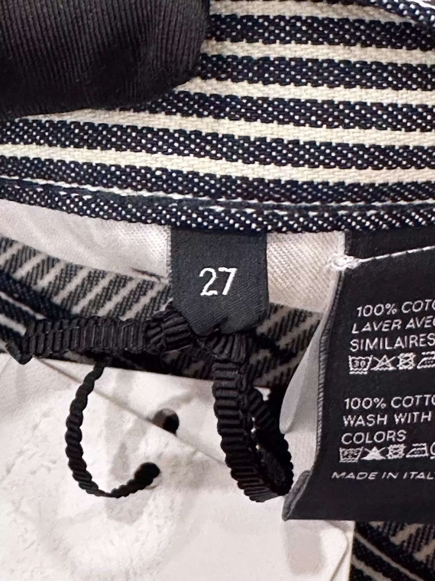Celine Celine Wmns All-Over Print B&W Strip Logo Pants 27 Size 27" / US 4 / IT 40 - 6 Thumbnail