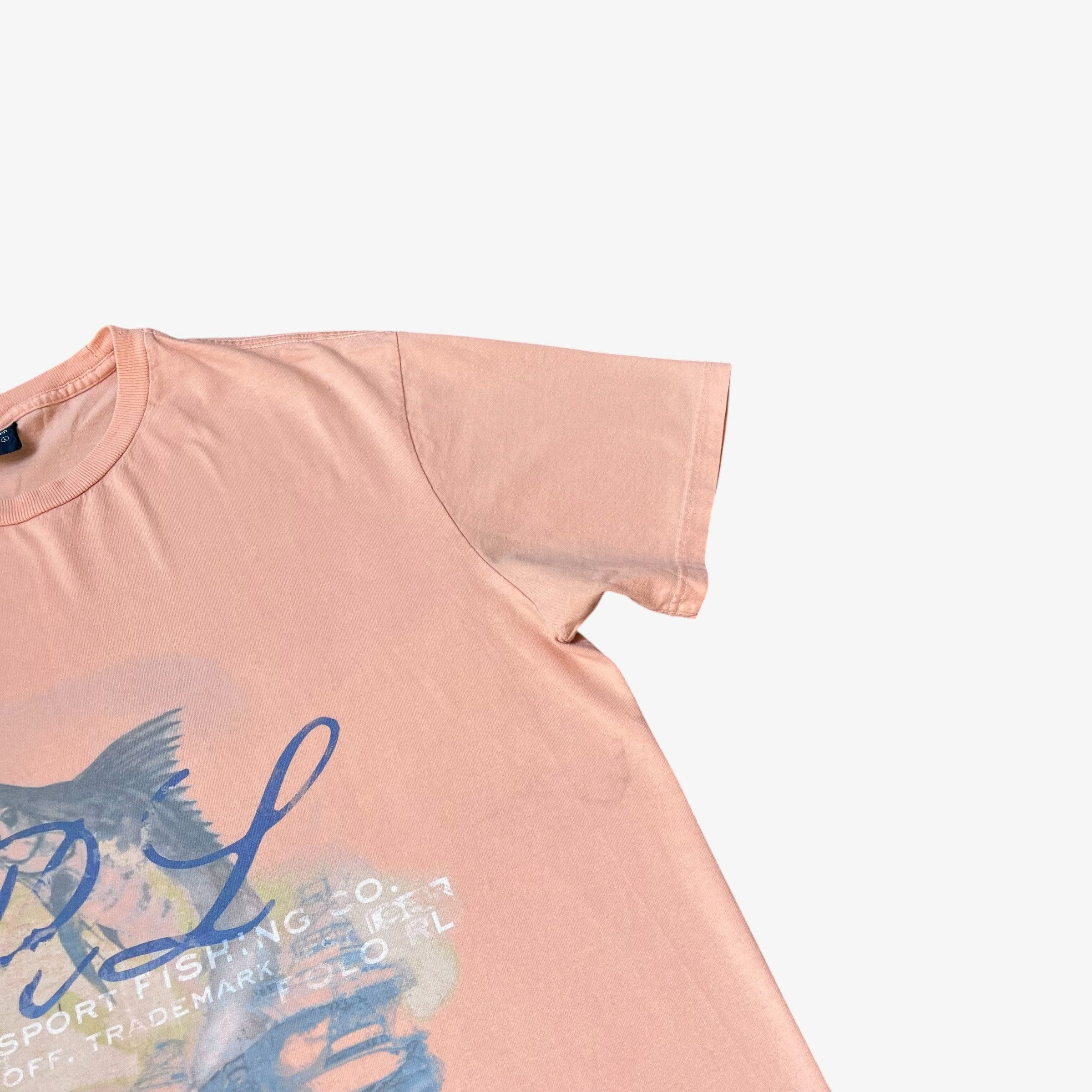 Ralph Lauren Vintage 90s Ralph Lauren Fishing Print Pink T-Shirt Size US L / EU 52-54 / 3 - 5 Thumbnail