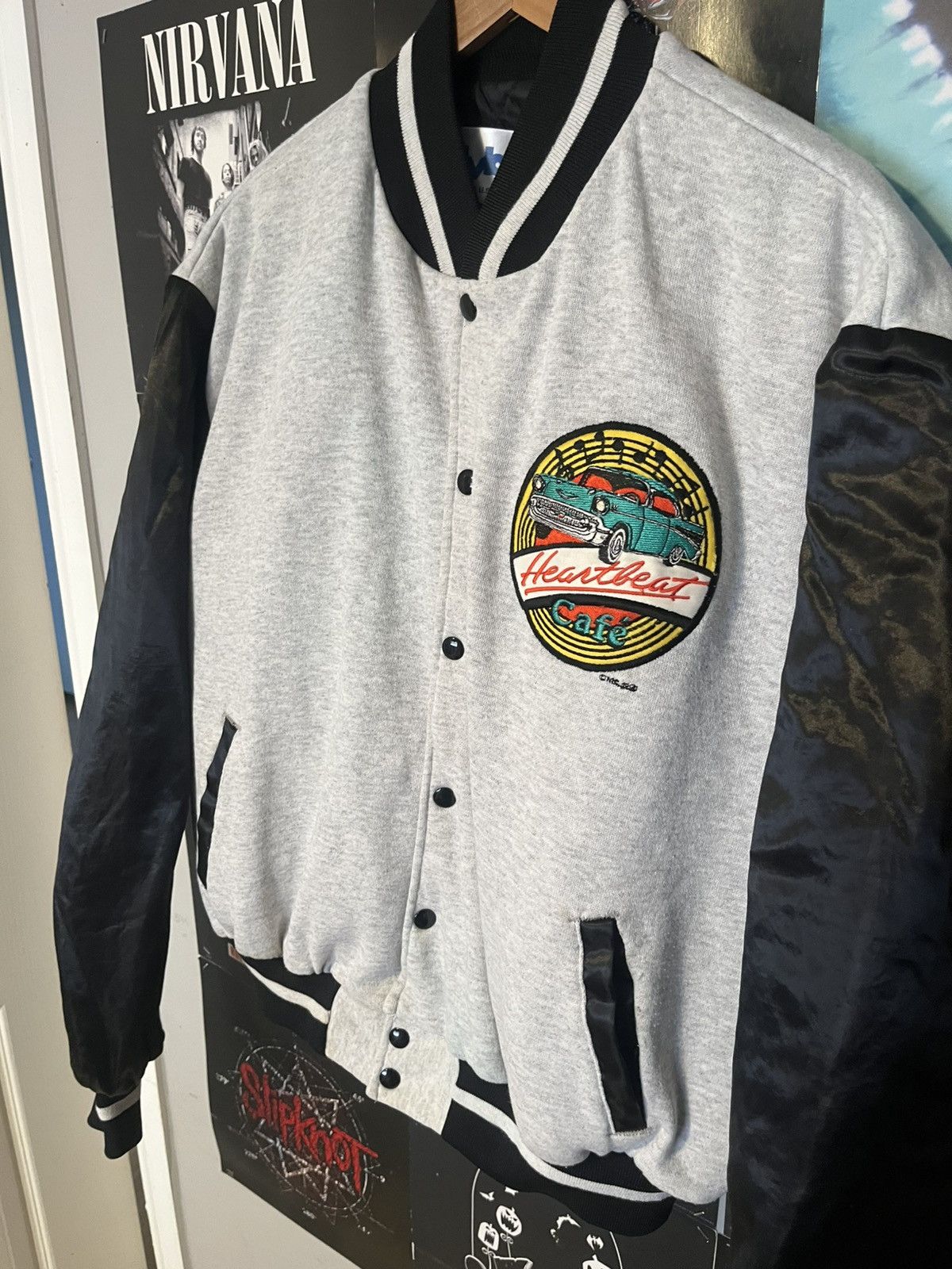 Hard Rock Cafe Vintage 90’s 1990 made in USA heartbeat Café Bomber Jacket Size US XL / EU 56 / 4 - 2 Thumbnail