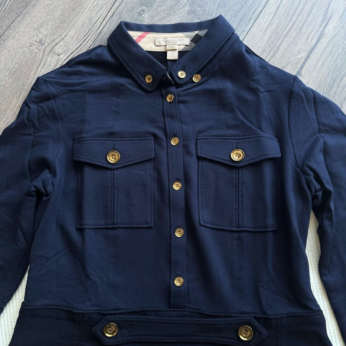 Burberry Burberry Brit Deep Navy One Piece Military Wool Blend Dress Size M / US 6-8 / IT 42-44 - 3 Thumbnail