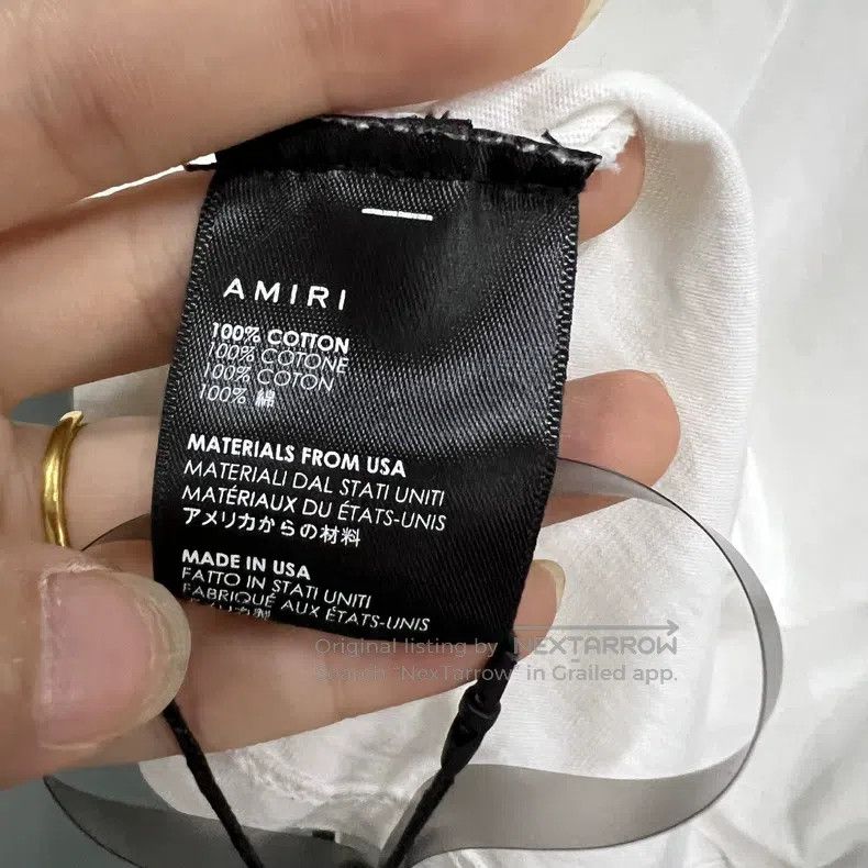 Amiri Amiri Size XL White printed logo short sleeves Size US XL / EU 56 / 4 - 4 Thumbnail
