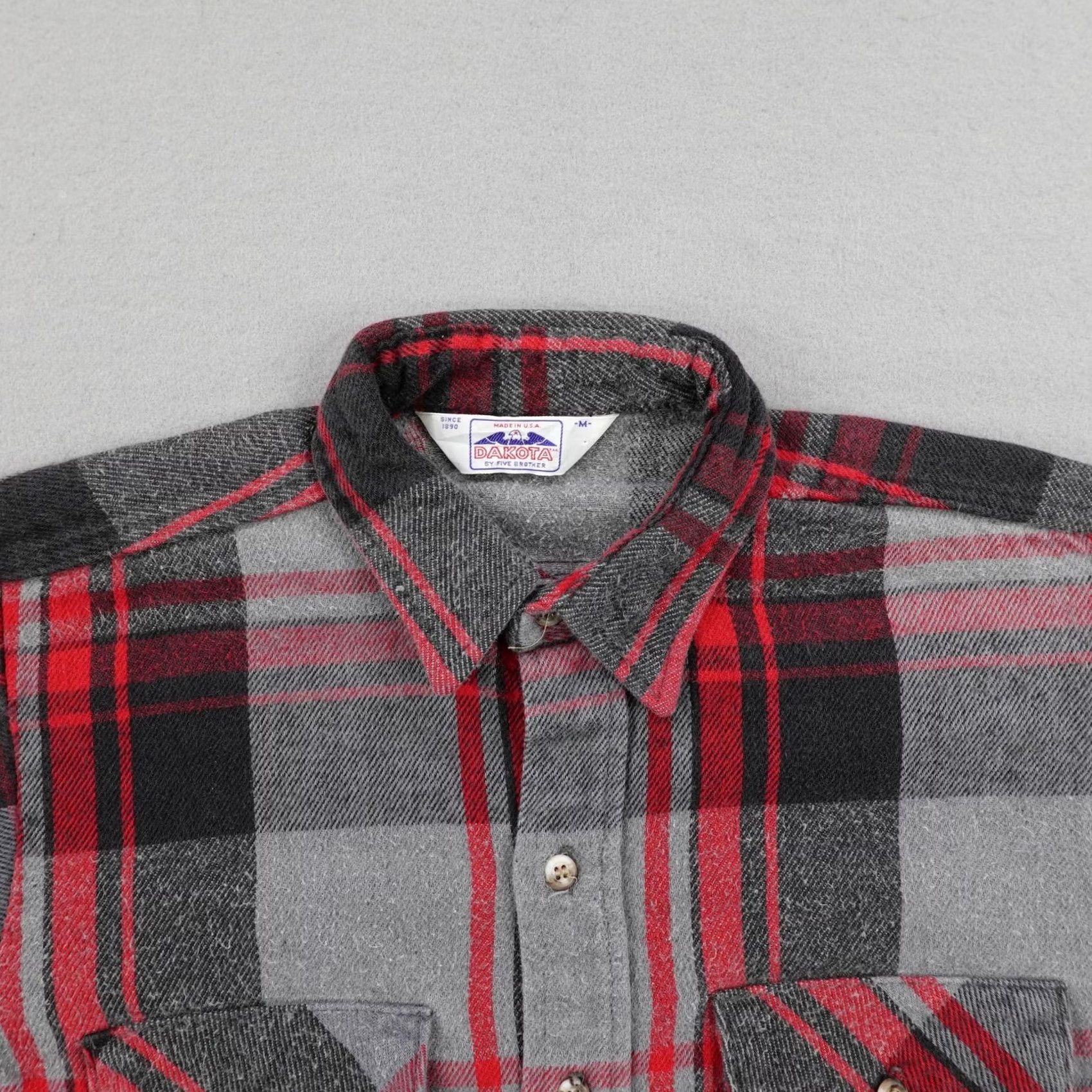 Vintage VINTAGE Dakota Five Brother Shirt Mens M Gray Red Plaid Flannel Button Up Size US M / EU 48-50 / 2 - 2 Thumbnail