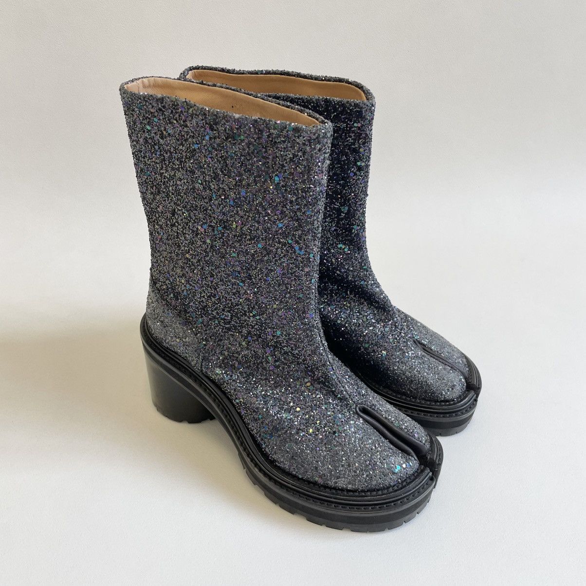 Maison Margiela A/W 19 High Heel Glitter Hunter Tabi Boots Size US 7 / IT 37 - 2 Thumbnail