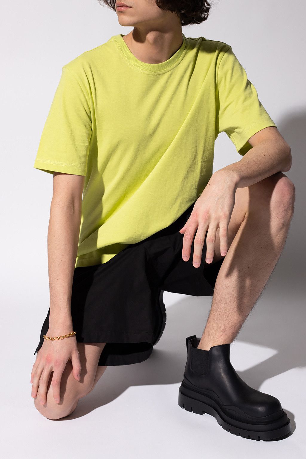 Bottega Veneta BOTTEGA VENETA Sunrise solid yellow cotton t-shirt Medium q Size US M / EU 48-50 / 2 - 2 Thumbnail