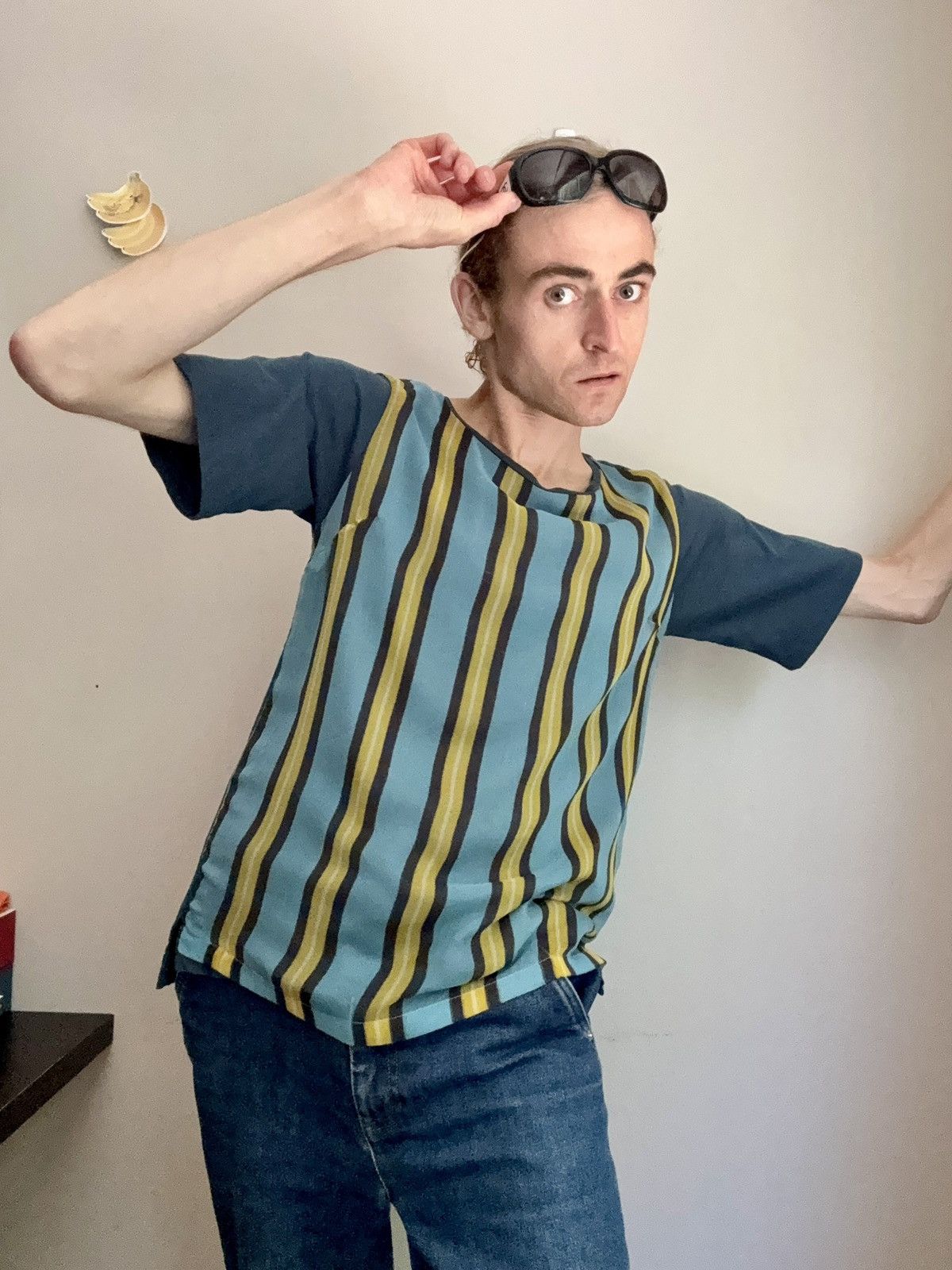 Dries Van Noten Dries Van Noten Vintage Silk Overlay Striped Tee Size US S / EU 44-46 / 1 - 13 Thumbnail