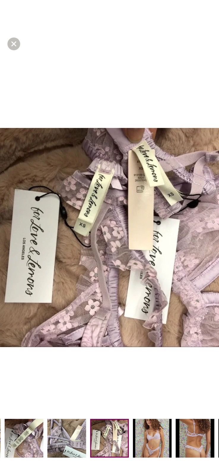 For Love & Lemons Ditsy Shimmer Set XS NWOT Size ONE SIZE - 14 Thumbnail