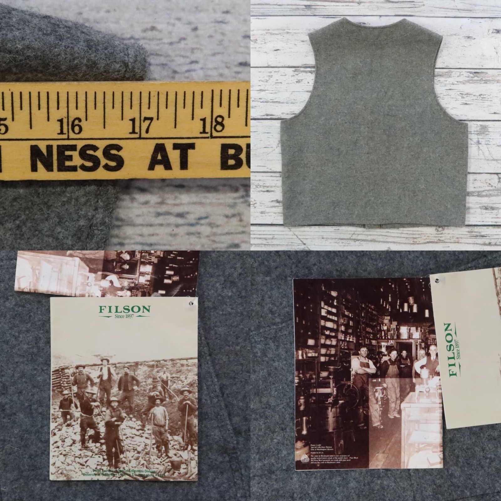Filson Vintage Filson Style 20 Wool Mackinaw Cruiser Vest Mens 48 Gray New Deadstock Size US M / EU 48-50 / 2 - 8 Thumbnail