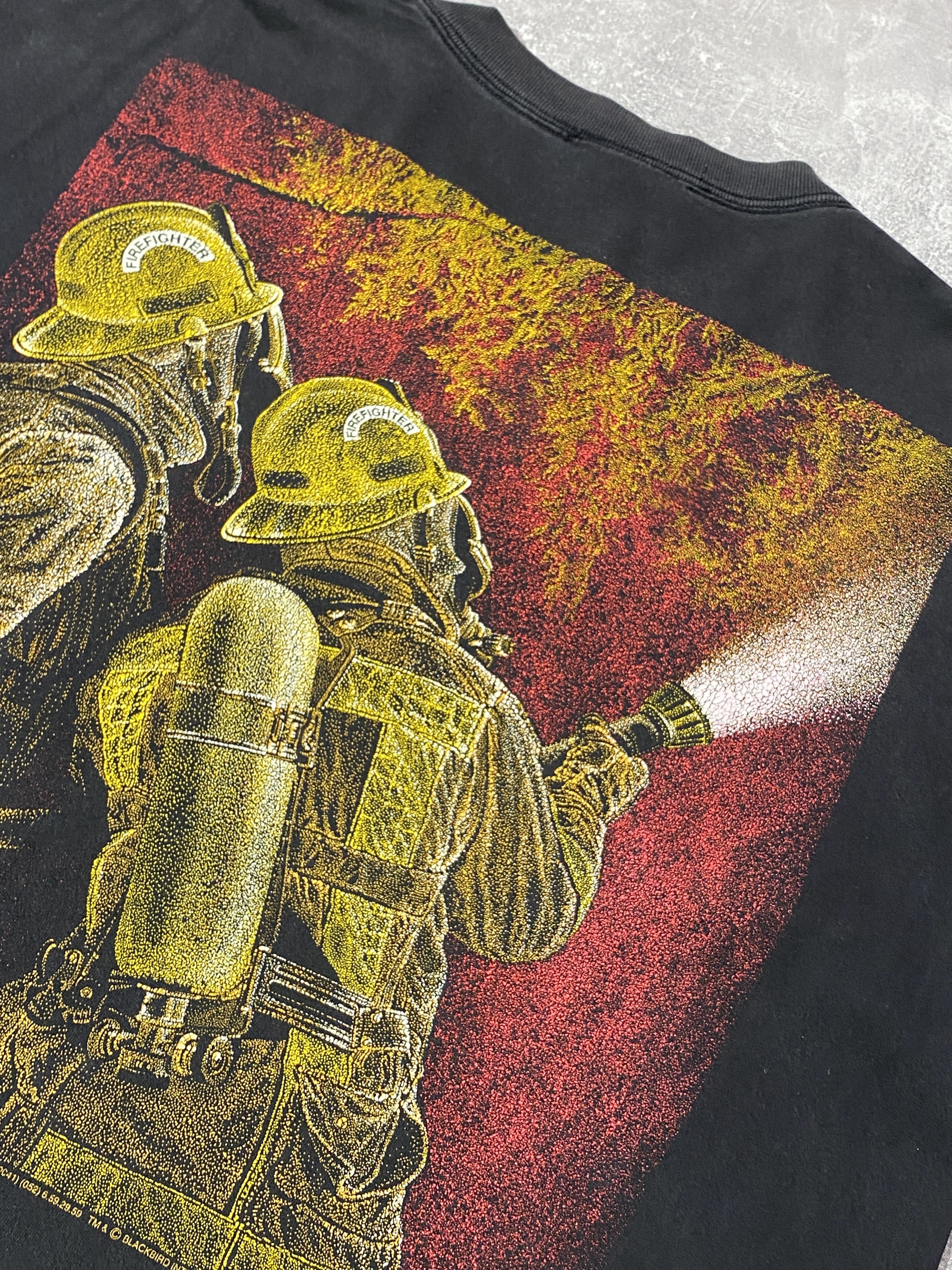 Vintage Vintage 90s Firefighter T-Shirt Size US XL / EU 56 / 4 - 4 Thumbnail
