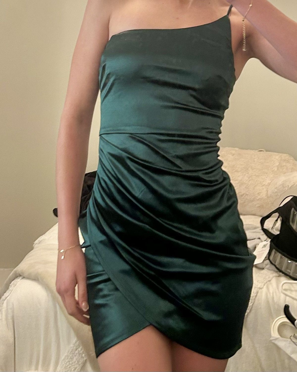 Other Fashion Nova Sugar Free Dress Hunter Green Satin Mini Dress | Grailed