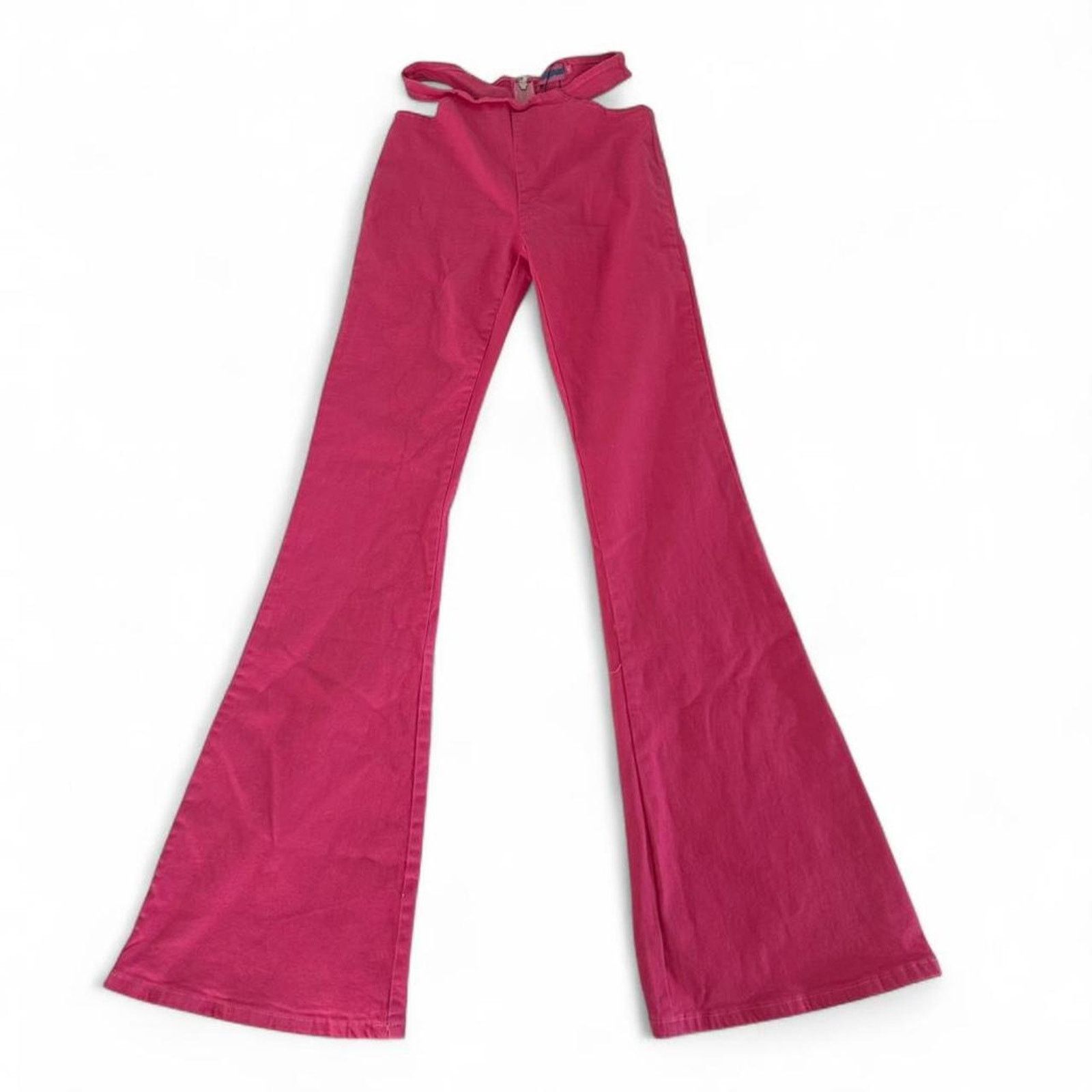 Other Edikted Pink Bell Cut Out Flared Pants Size Small Y2K 2000s Size 27" / US 4 / IT 40 - 1 Thumbnail